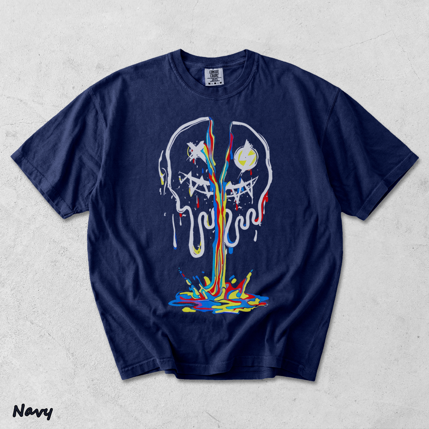 Broken Emoji Black - True Navy mockup