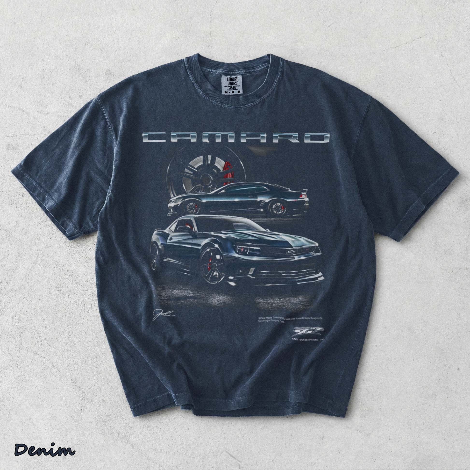 Camaro ZL1 5th Gen T-Shirt back - Denim mockup