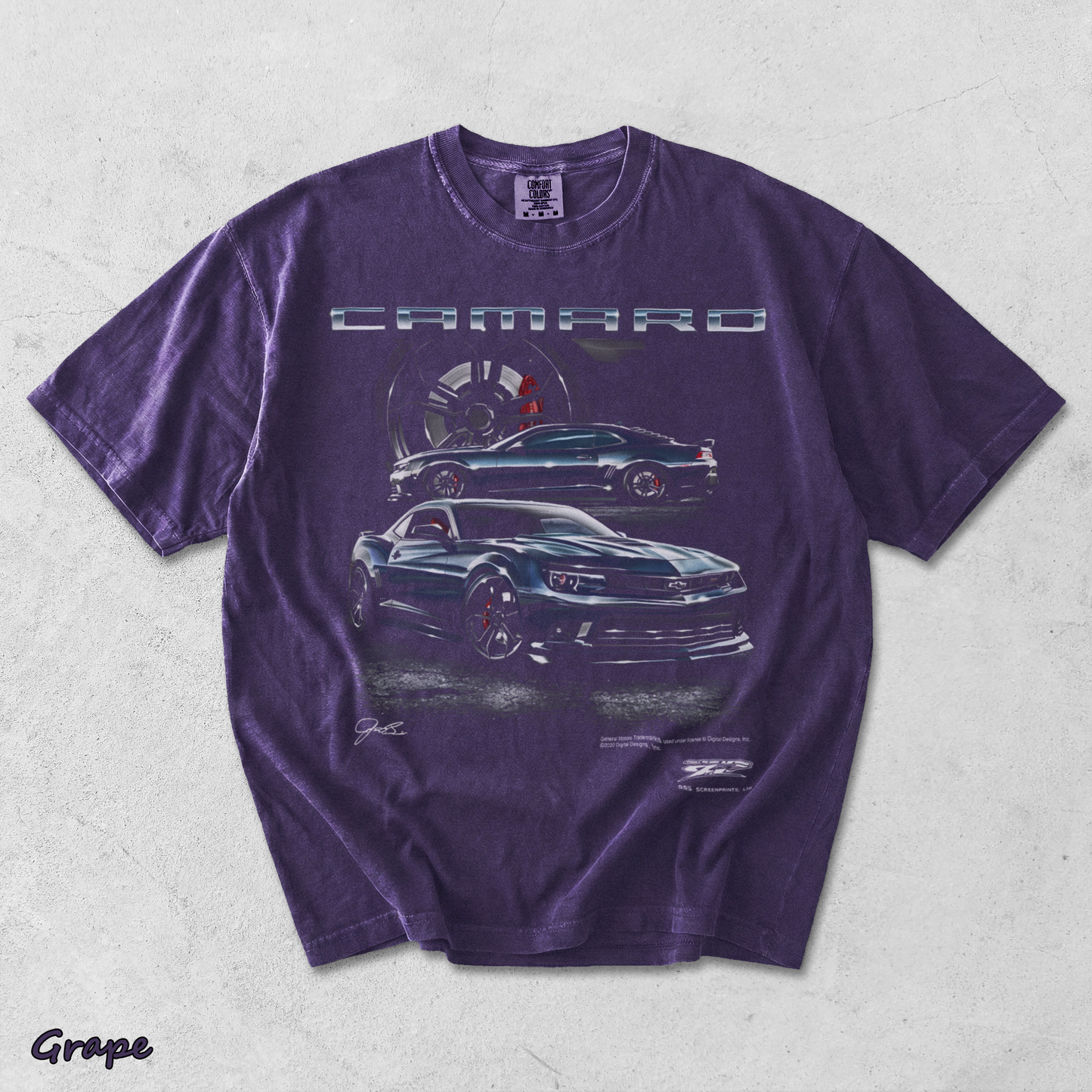Camaro ZL1 5th Gen T-Shirt back - Grape mockup