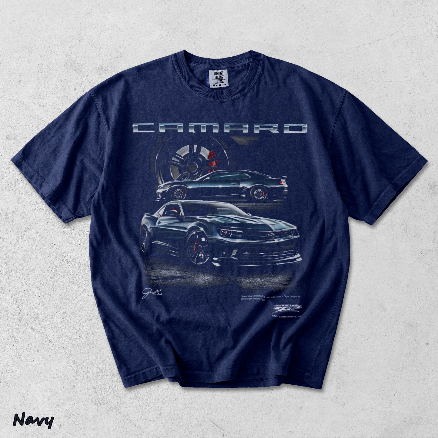 Camaro ZL1 5th Gen T-Shirt back - True Navy mockup