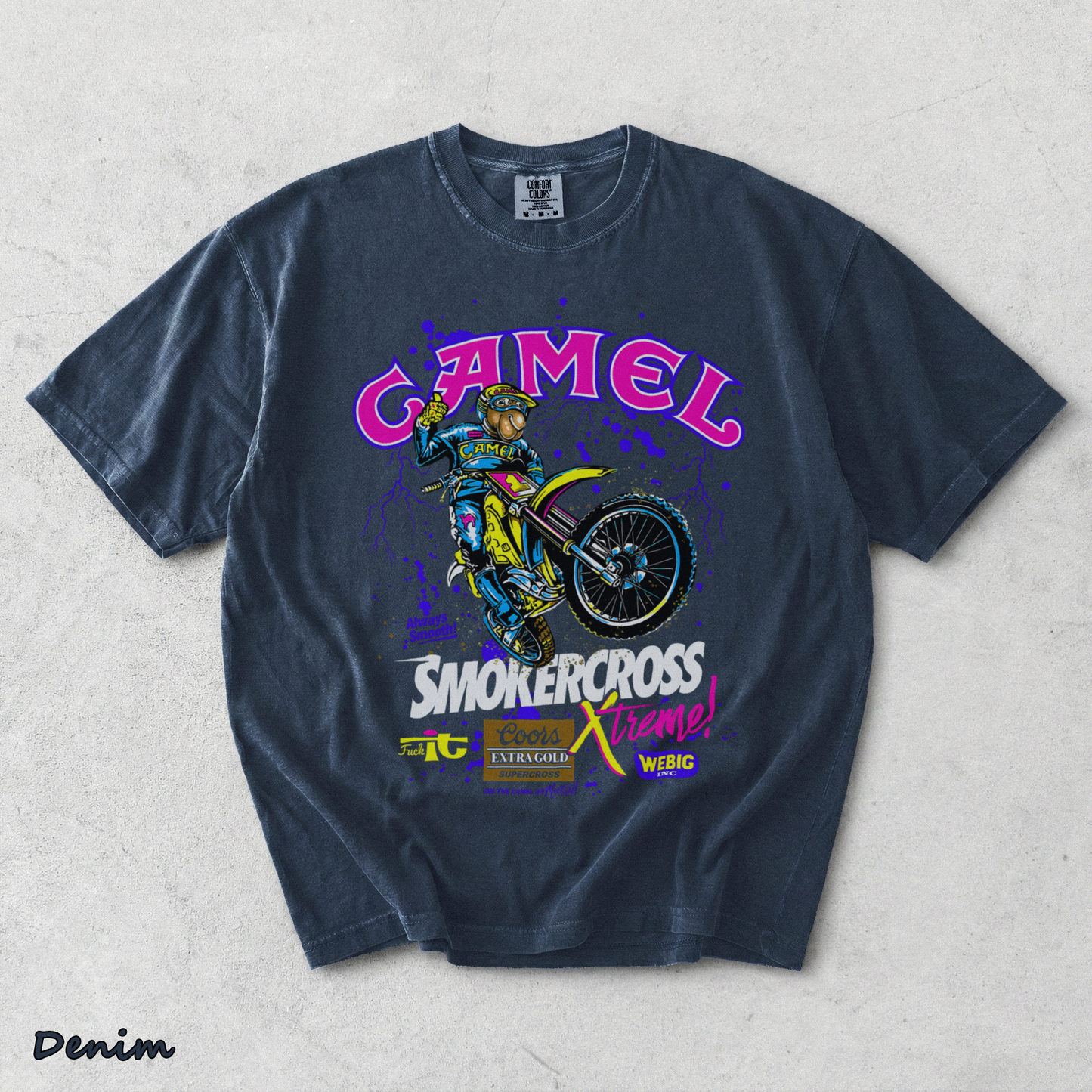 Camel Smokercross Motocross Back 2 - Denim mockup