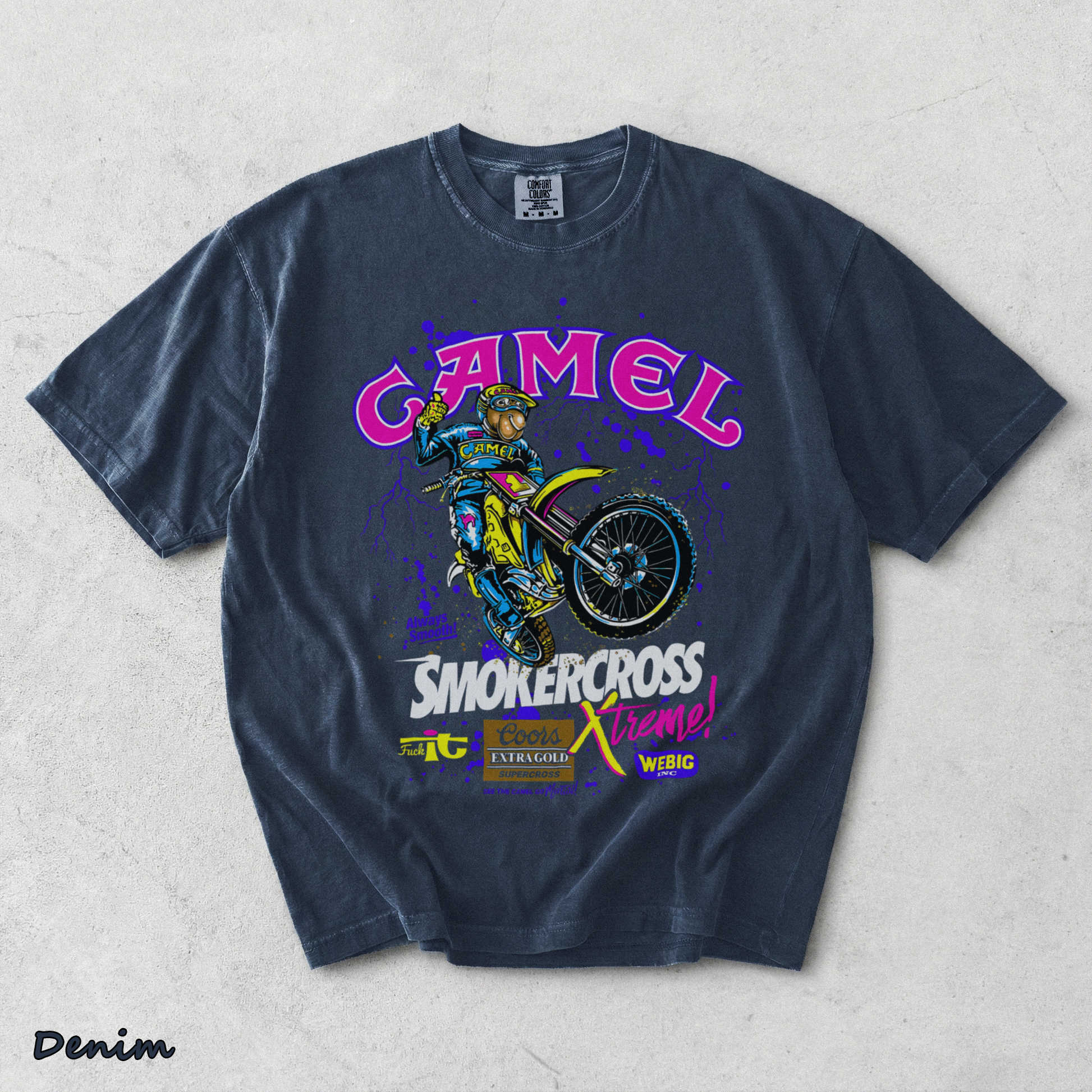 Camel Smokercross Motocross Back 2 - Denim mockup