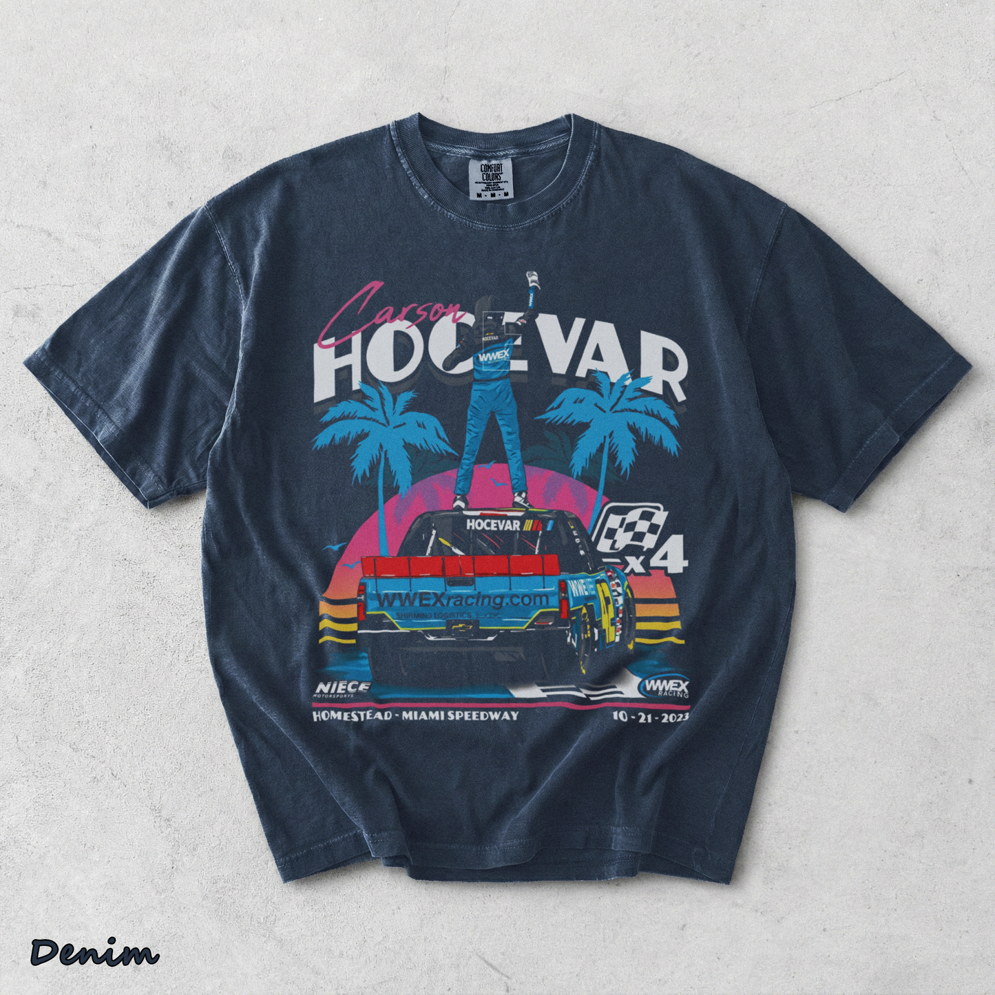 Carson Hocevar Motorsports T - Denim mockup