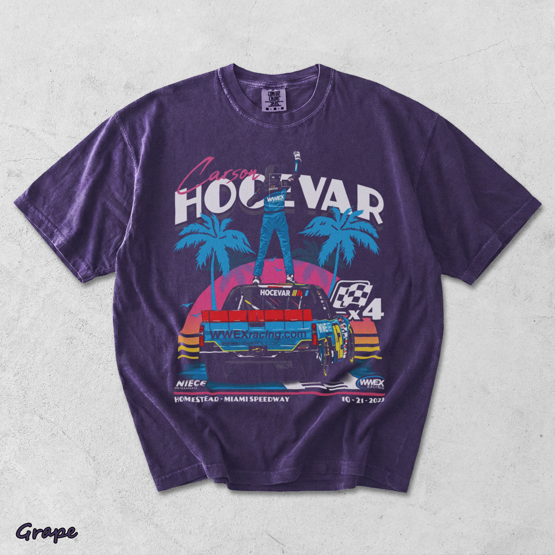 Carson Hocevar Motorsports T - Grape mockup