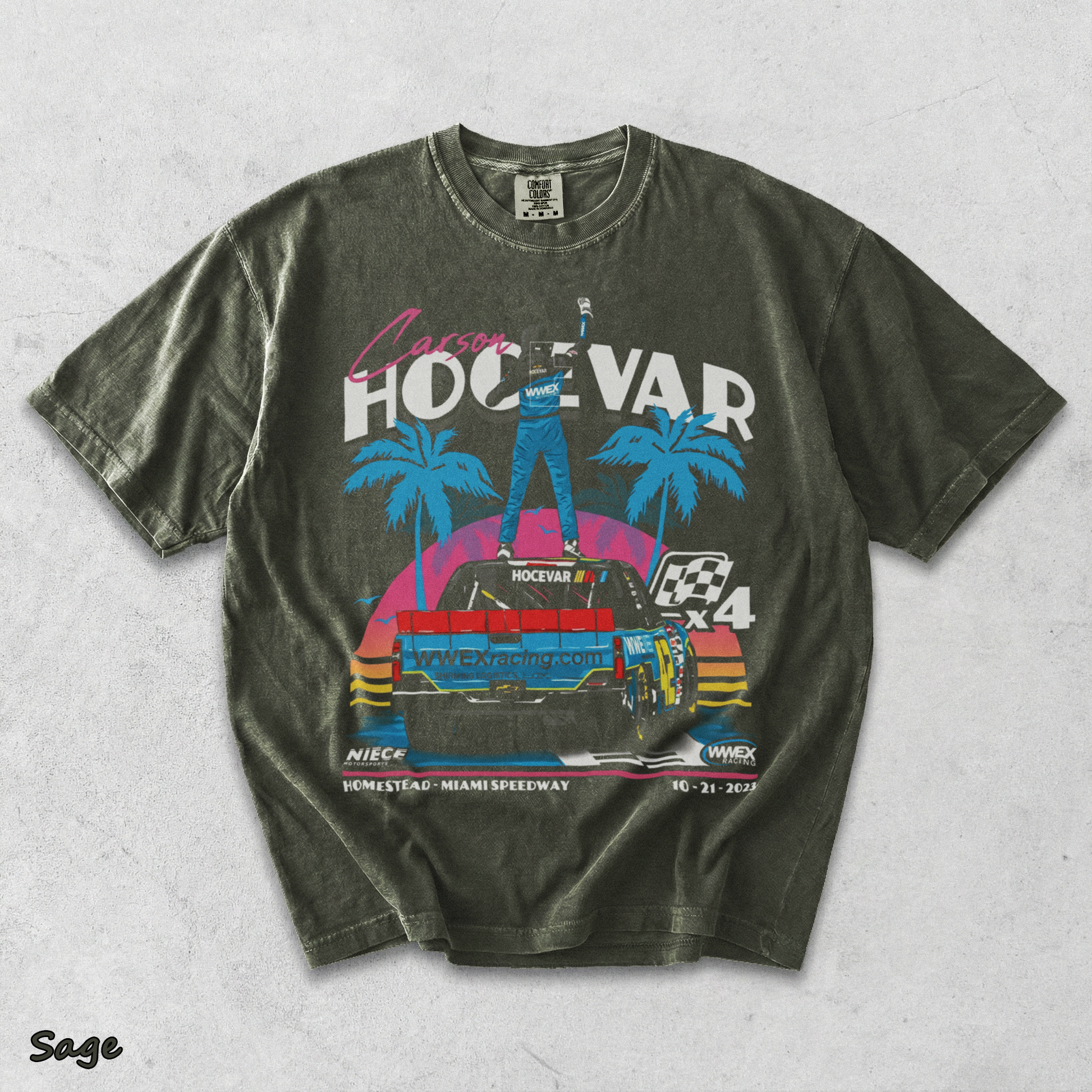 Carson Hocevar Motorsports T - Sage mockup