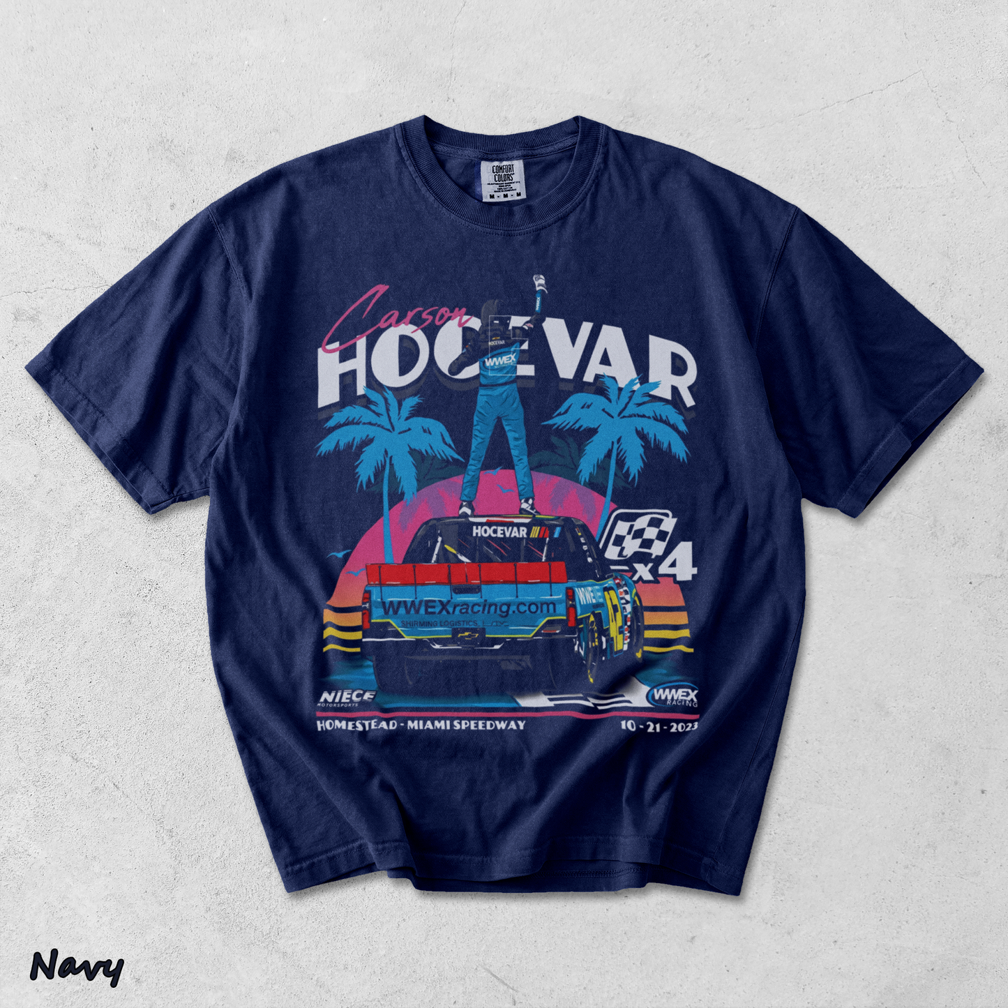 Carson Hocevar Motorsports T - True Navy mockup
