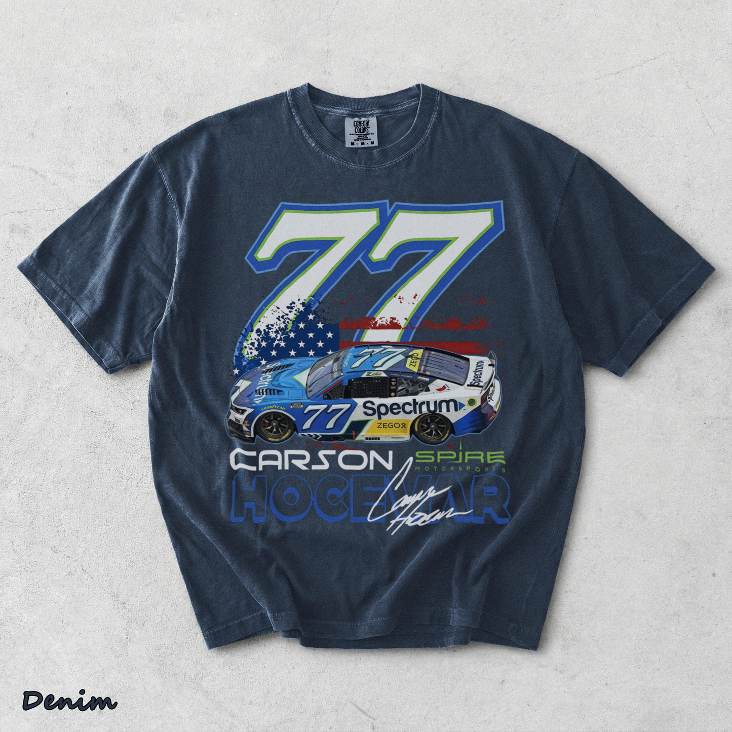 Carson Hocevar NASCAR 77 Racingssss - Denim mockup