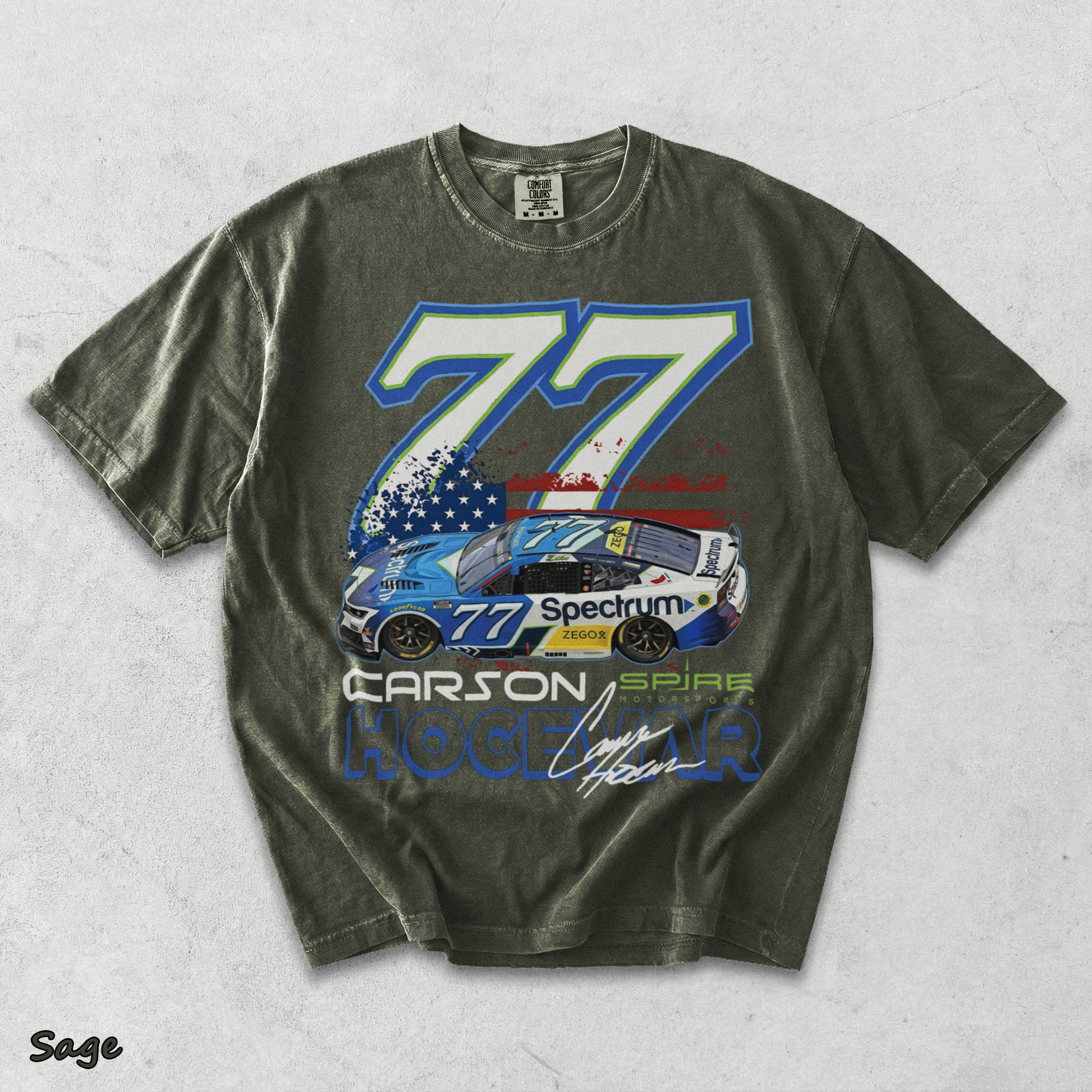 Carson Hocevar NASCAR 77 Racingssss - Sage mockup
