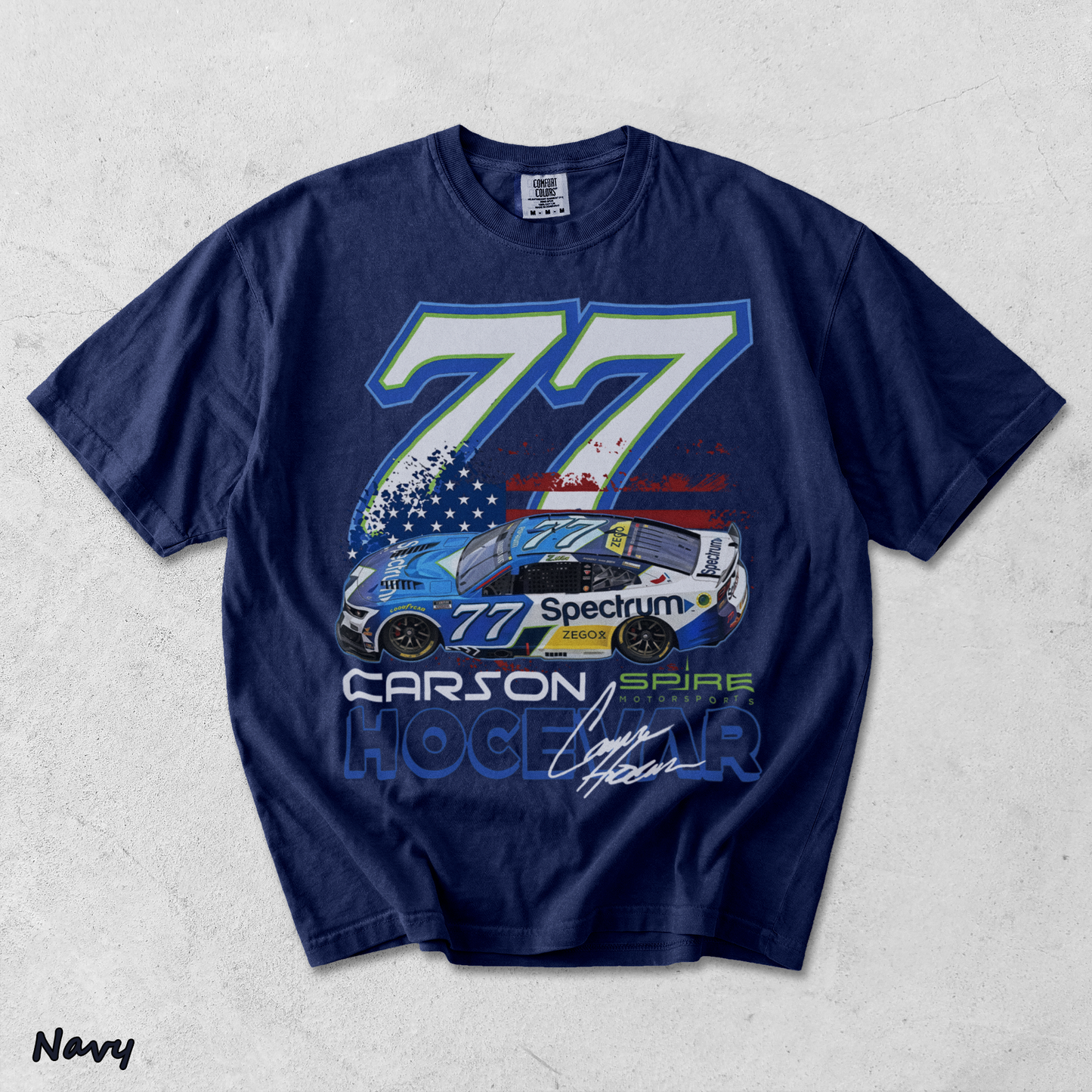 Carson Hocevar NASCAR 77 Racingssss - True Navy mockup