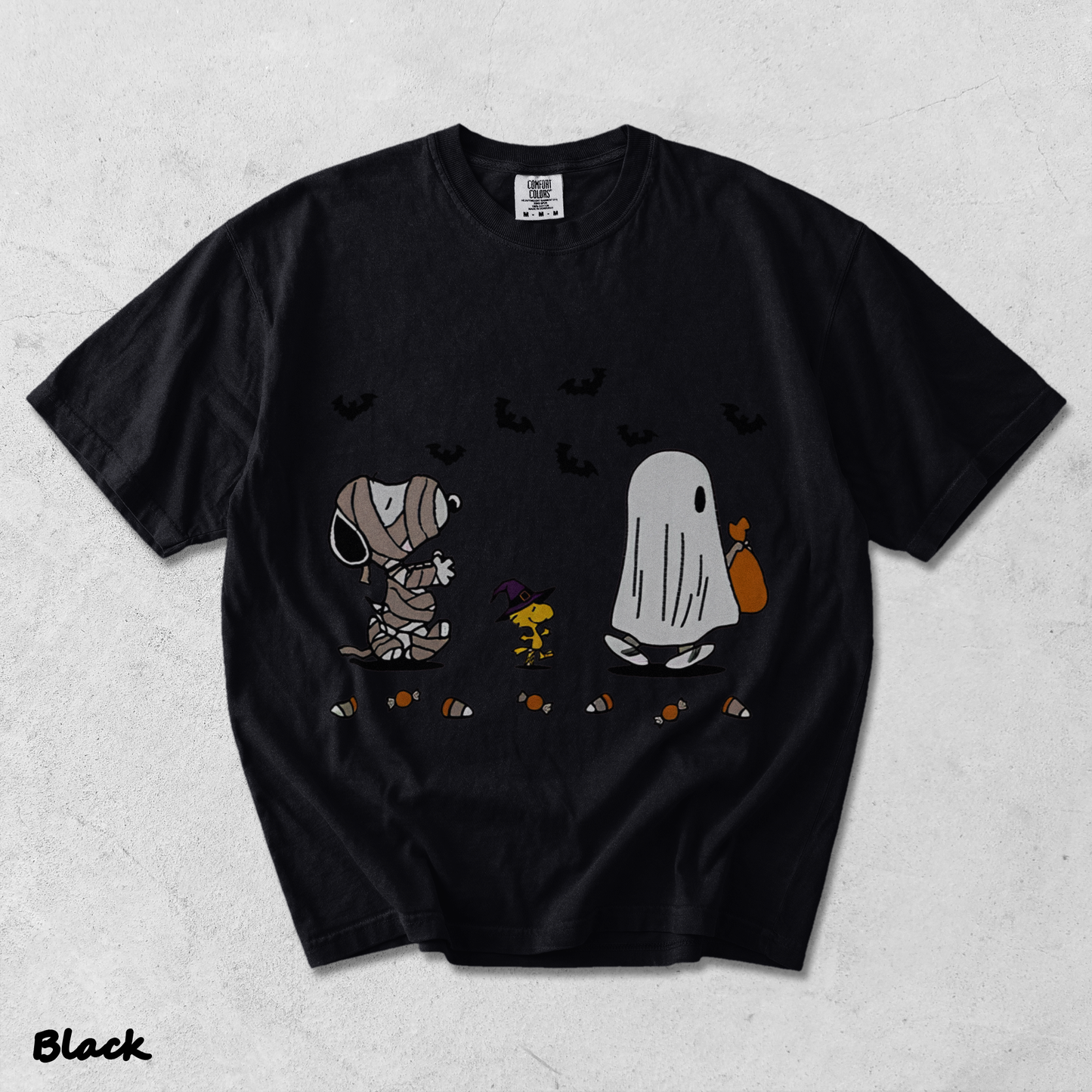 Cartoon Dog Embroidered Sweatshirt, Halloween Sweatshirt, Fall Sweatshirt - Black mockup