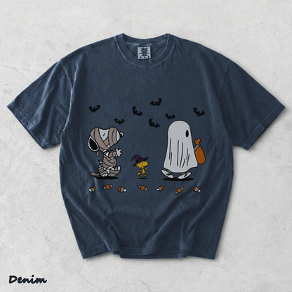 Cartoon Dog Embroidered Sweatshirt, Halloween Sweatshirt, Fall Sweatshirt - Denim mockup