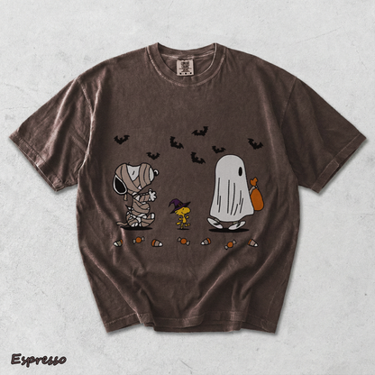 Cartoon Dog Embroidered Sweatshirt, Halloween Sweatshirt, Fall Sweatshirt - Espresso mockup