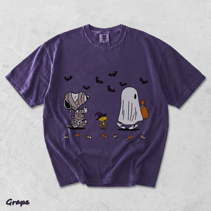 Cartoon Dog Embroidered Sweatshirt, Halloween Sweatshirt, Fall Sweatshirt - Grape mockup