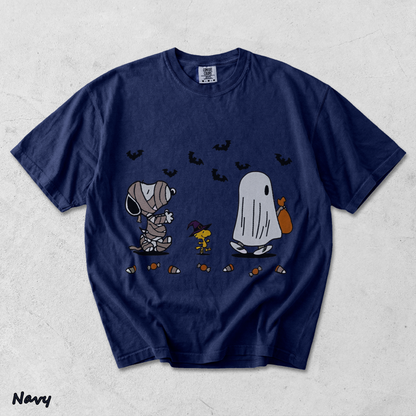 Cartoon Dog Embroidered Sweatshirt, Halloween Sweatshirt, Fall Sweatshirt - True Navy mockup