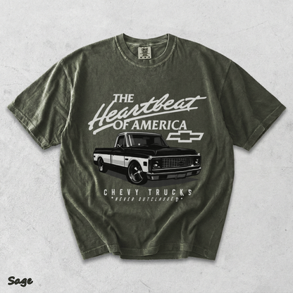 Chevy Trucks Never Outclassed Heartbeat of America - Sage mockup