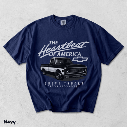 Chevy Trucks Never Outclassed Heartbeat of America - True Navy mockup