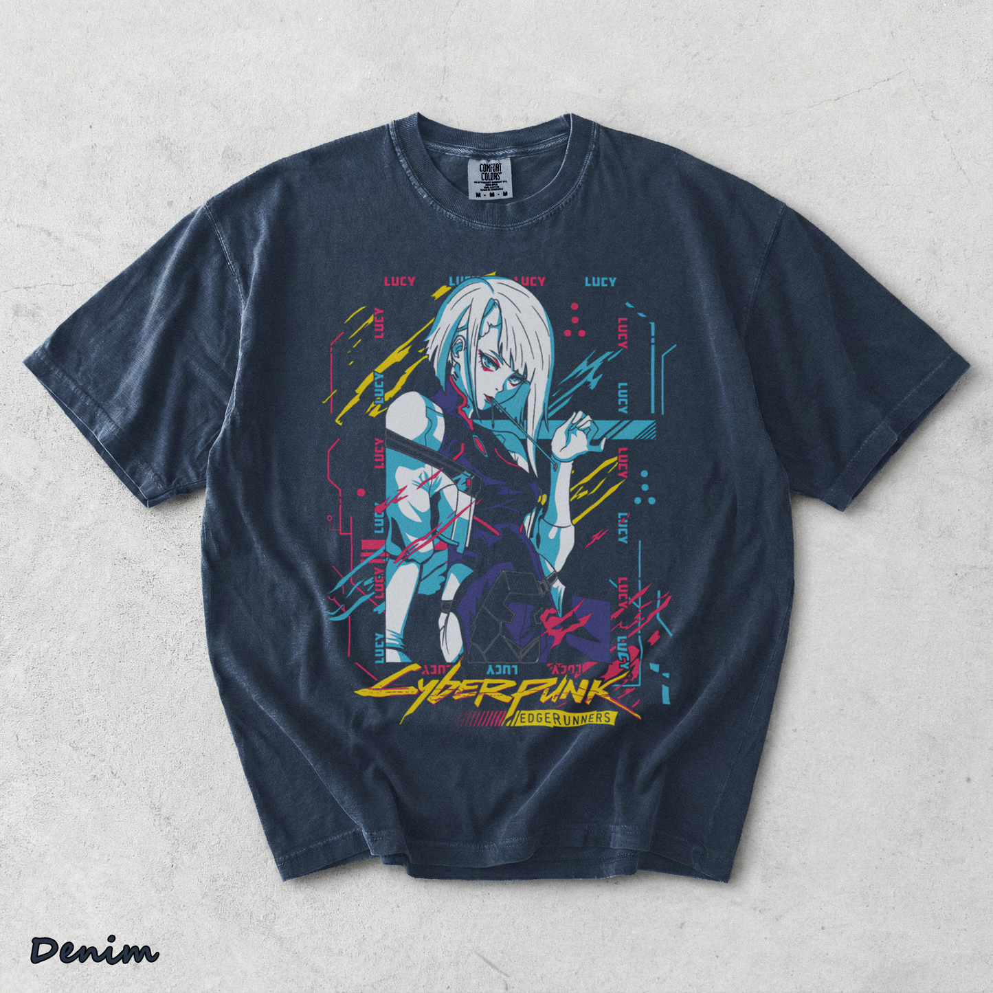 Ciberpunk Lucy Edge Runners - Denim mockup