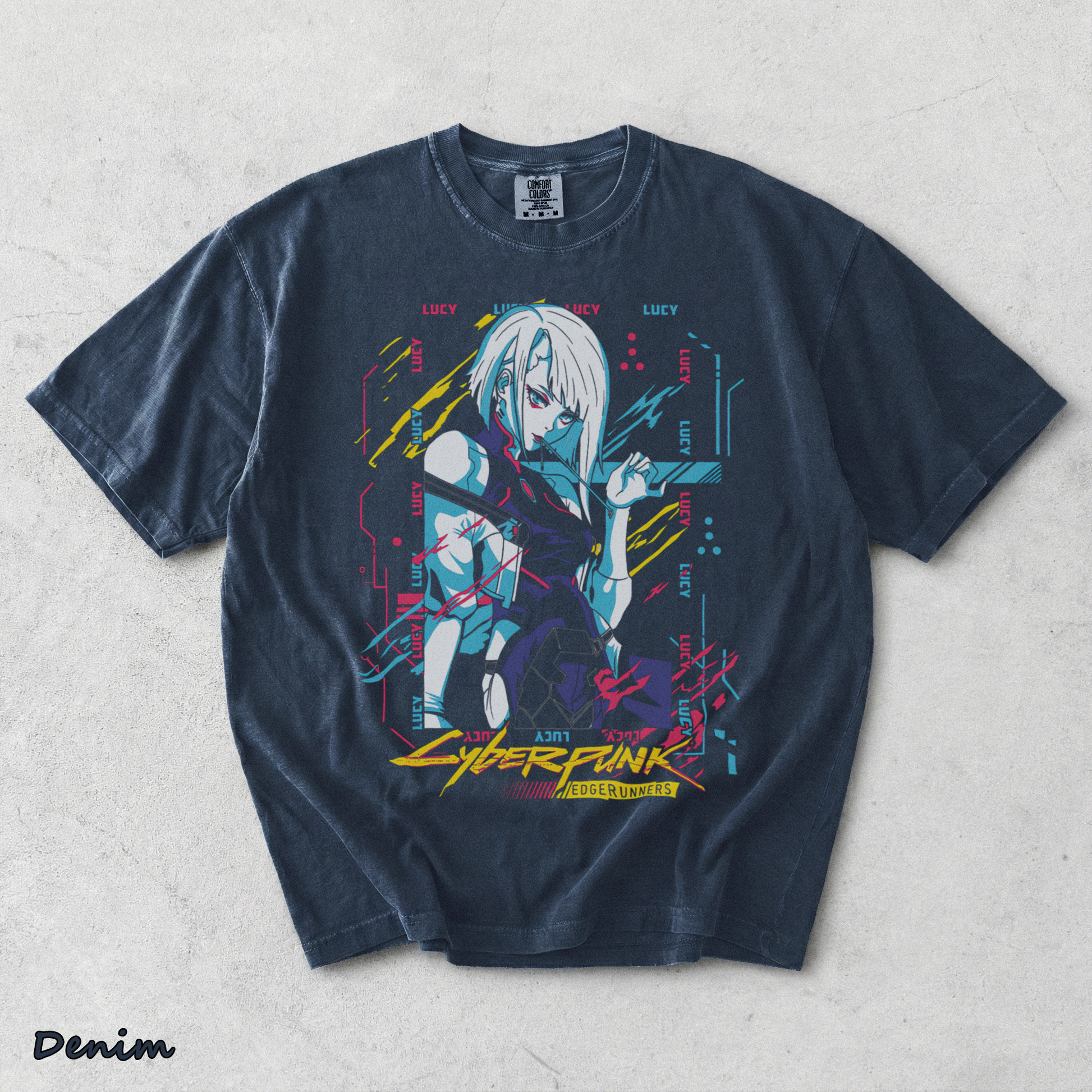 Ciberpunk Lucy Edge Runners - Denim mockup