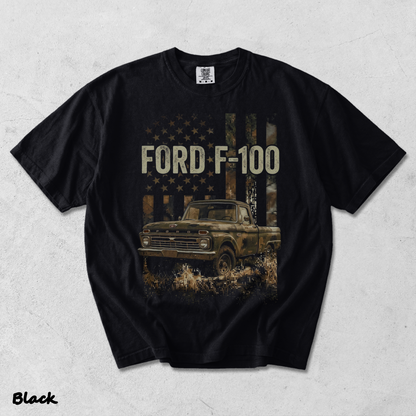 Classic Ford F-100 American Legend T-shirt - Black mockup