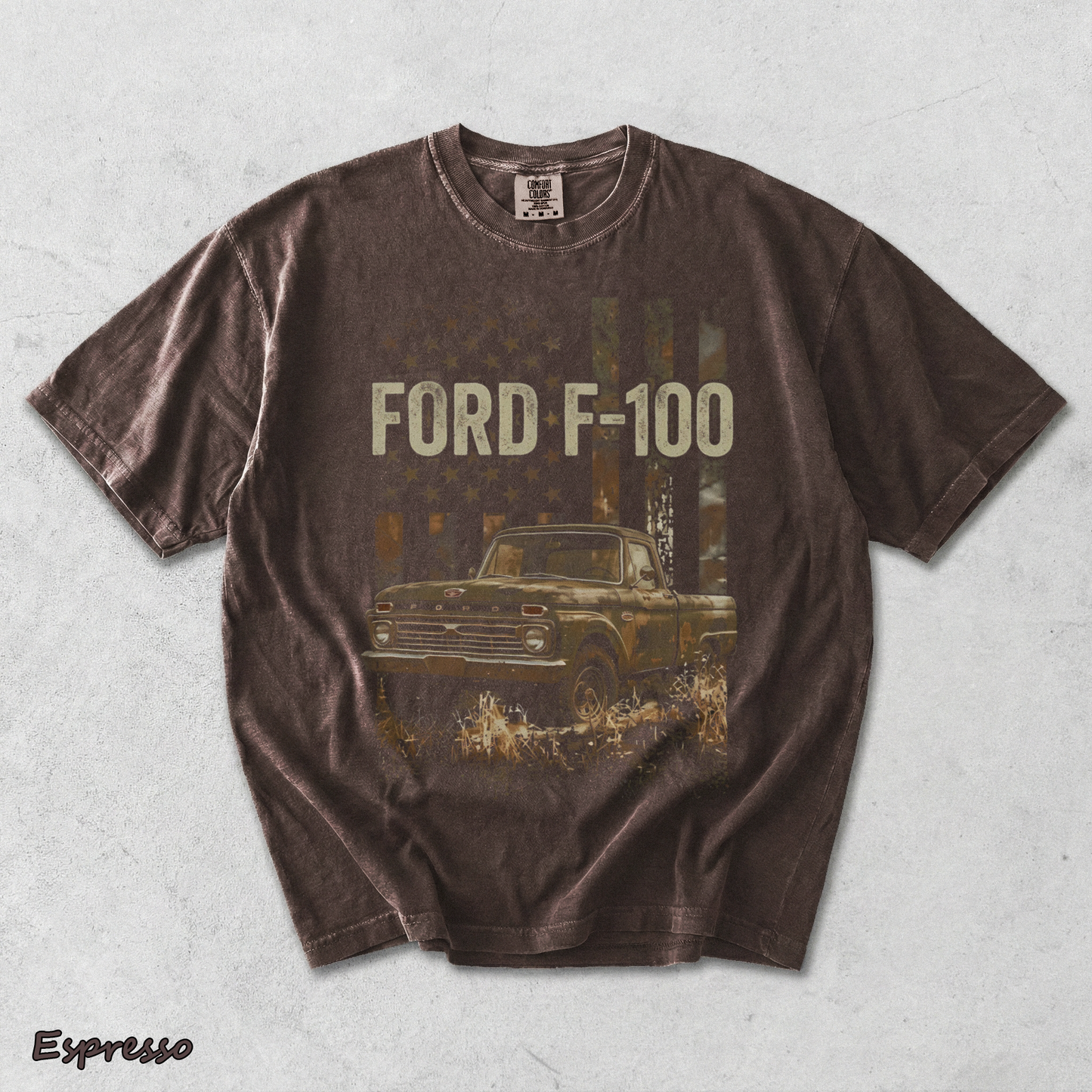 Classic Ford F-100 American Legend T-shirt - Espresso mockup