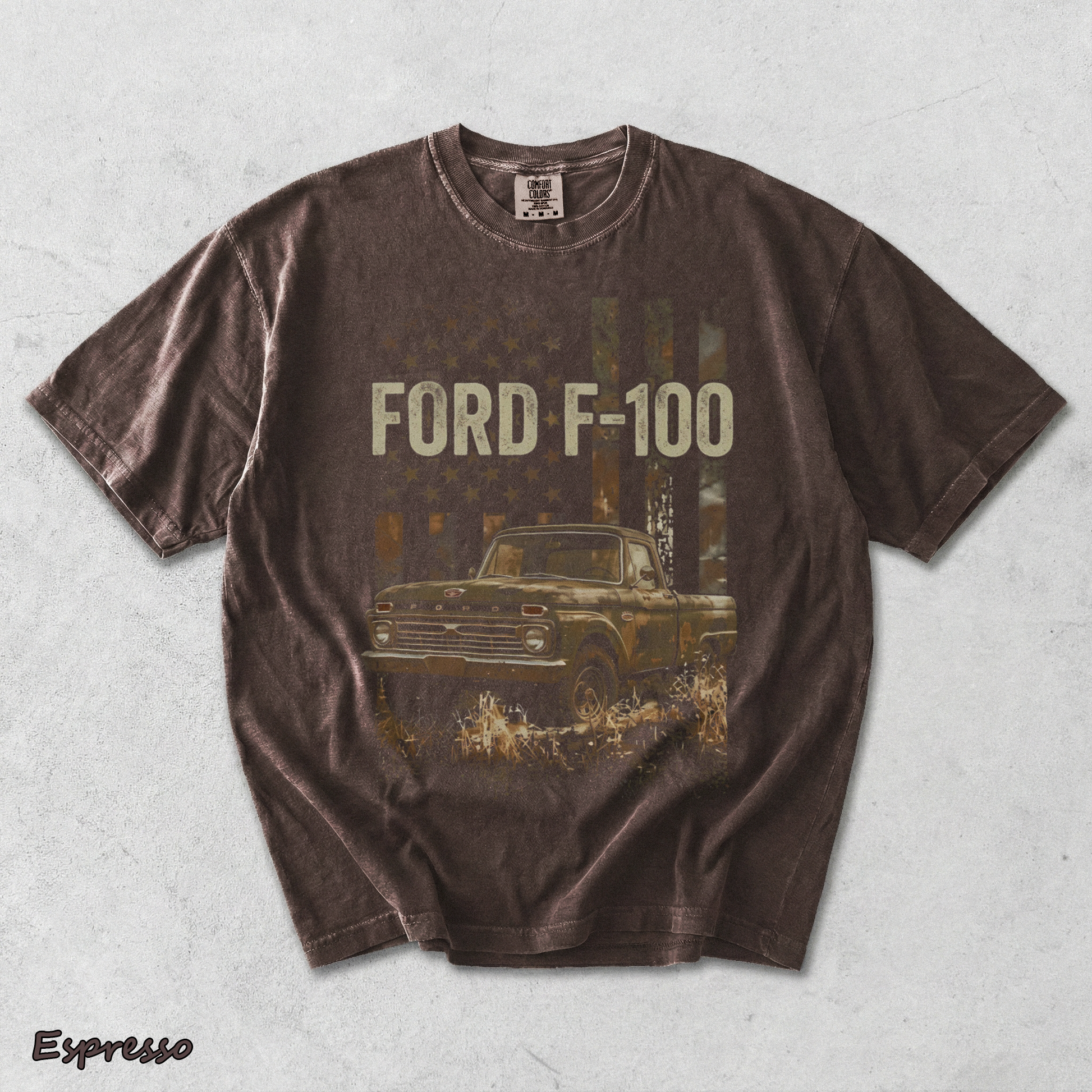 Classic Ford F-100 American Legend T-shirt - Espresso mockup