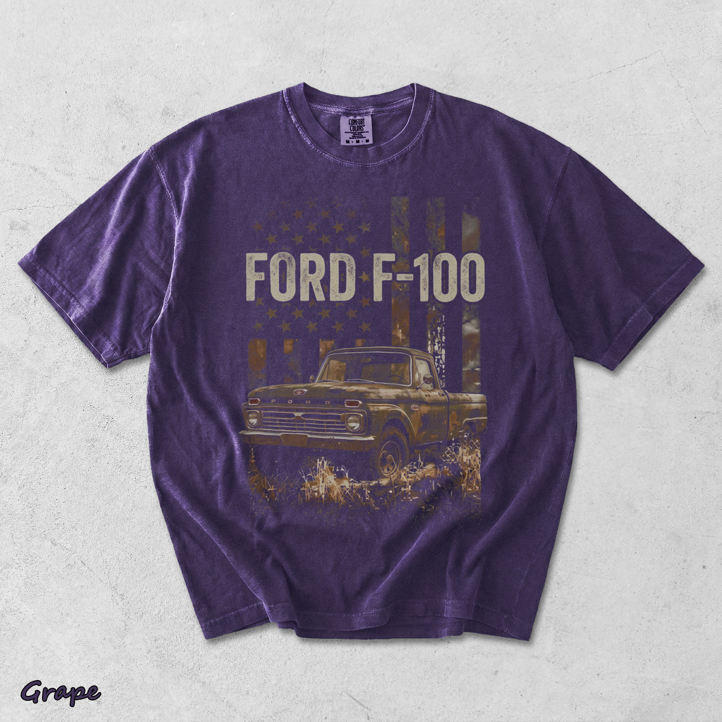 Classic Ford F-100 American Legend T-shirt - Grape mockup