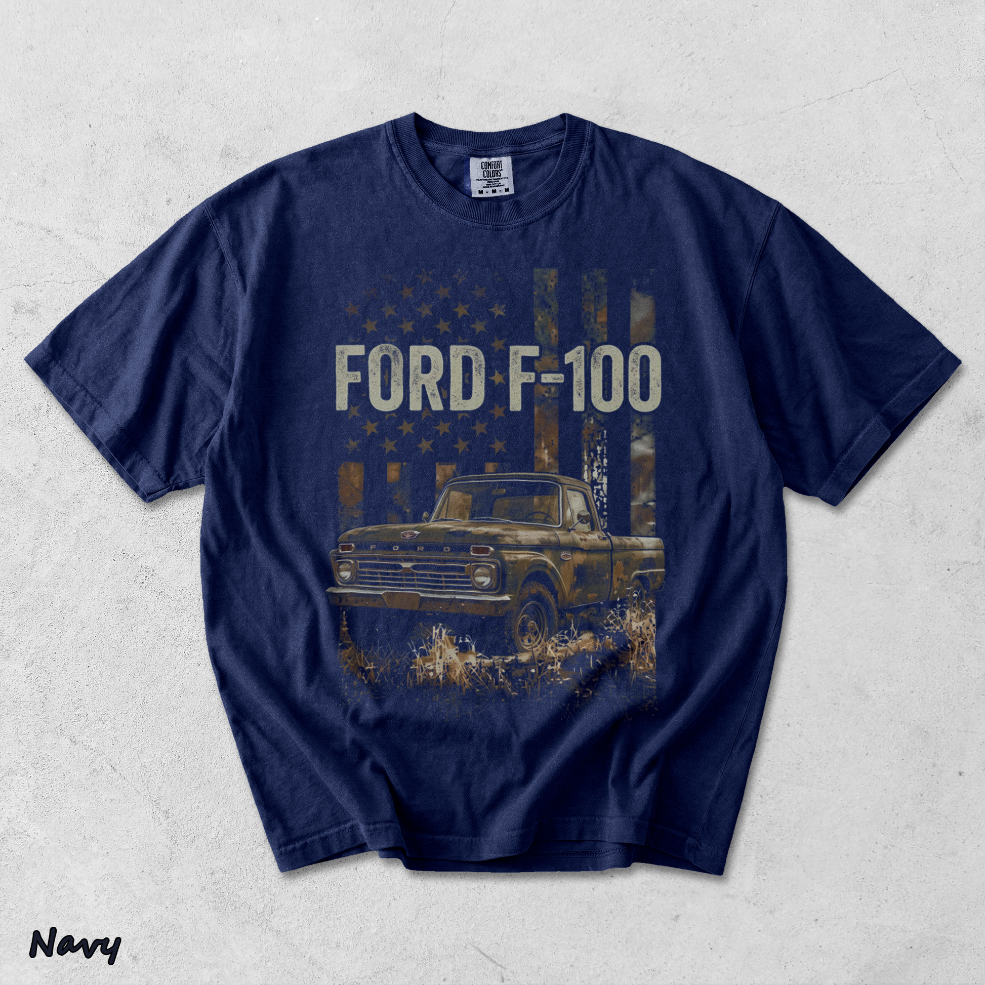 Classic Ford F-100 American Legend T-shirt - True Navy mockup