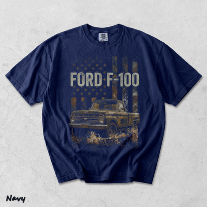 Classic Ford F-100 American Legend T-shirt - True Navy mockup