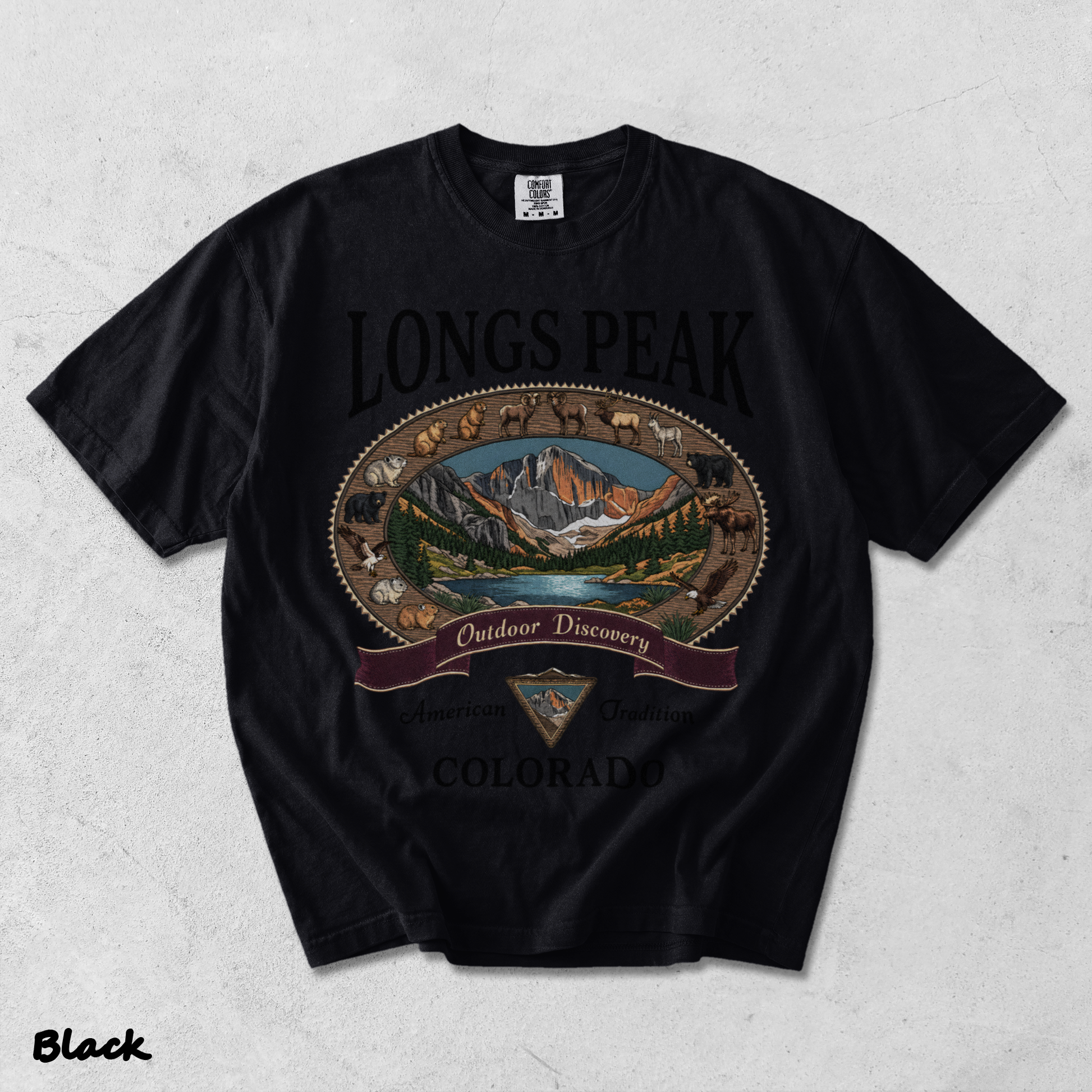 Comfort Colors Longs Peak Colorado - Black mockup