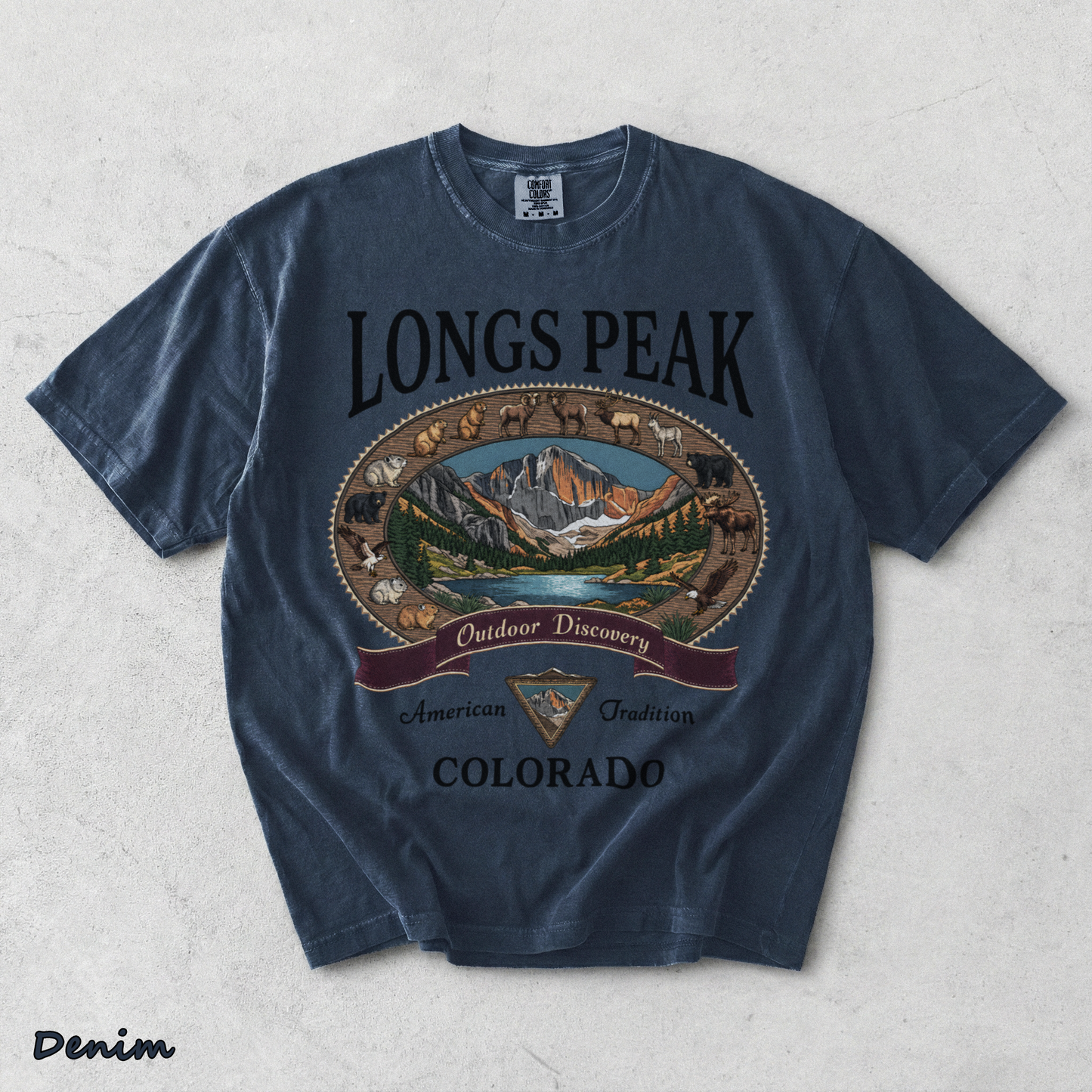 Comfort Colors Longs Peak Colorado - Denim mockup