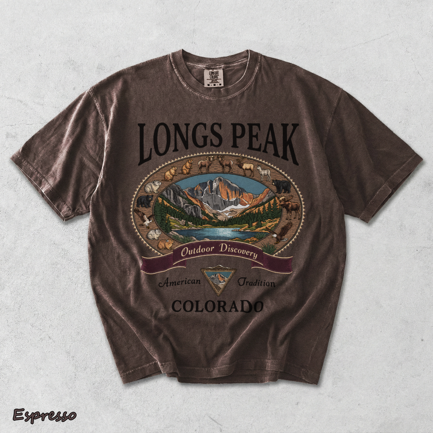 Comfort Colors Longs Peak Colorado - Espresso mockup