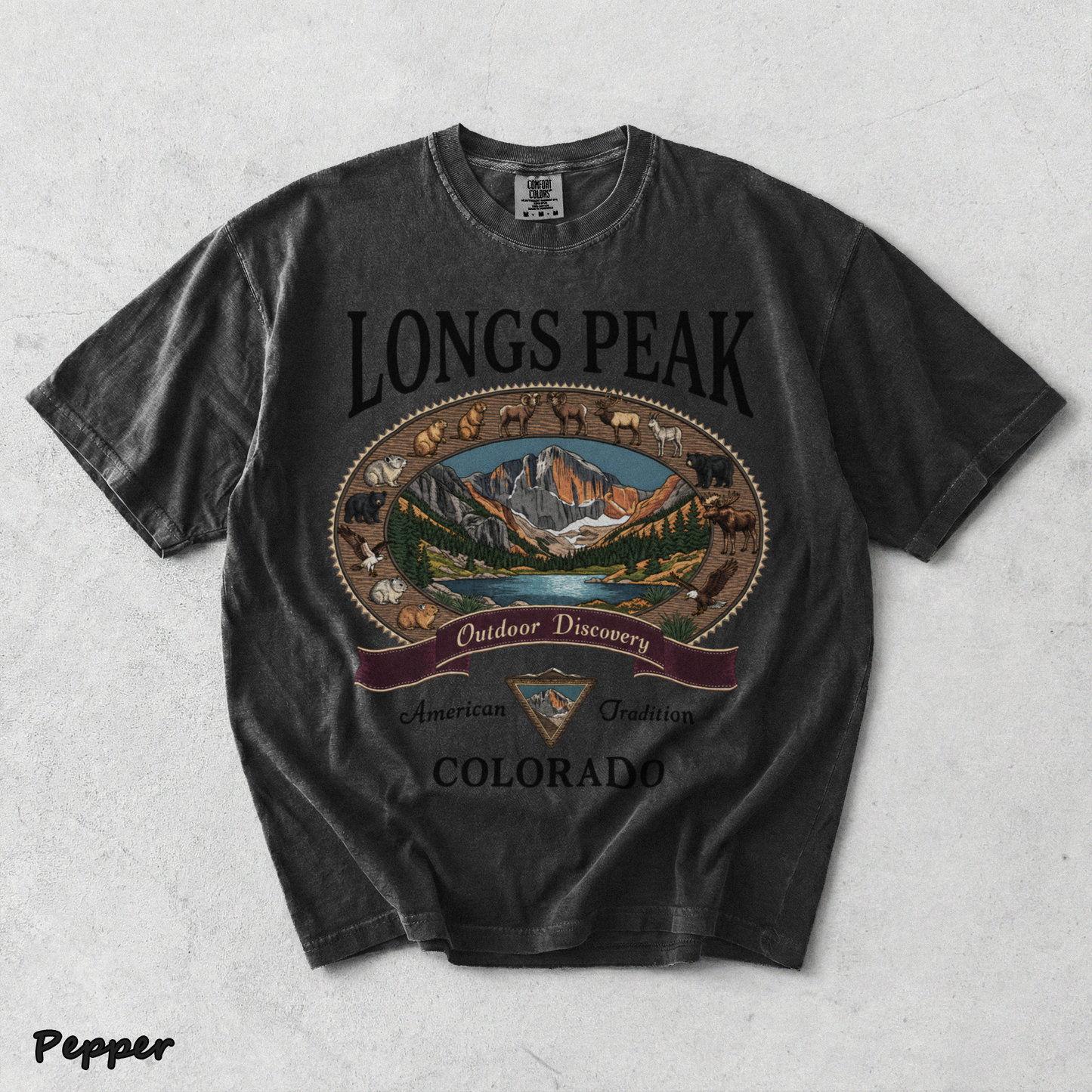 Comfort Colors Longs Peak Colorado - Pepper mockup