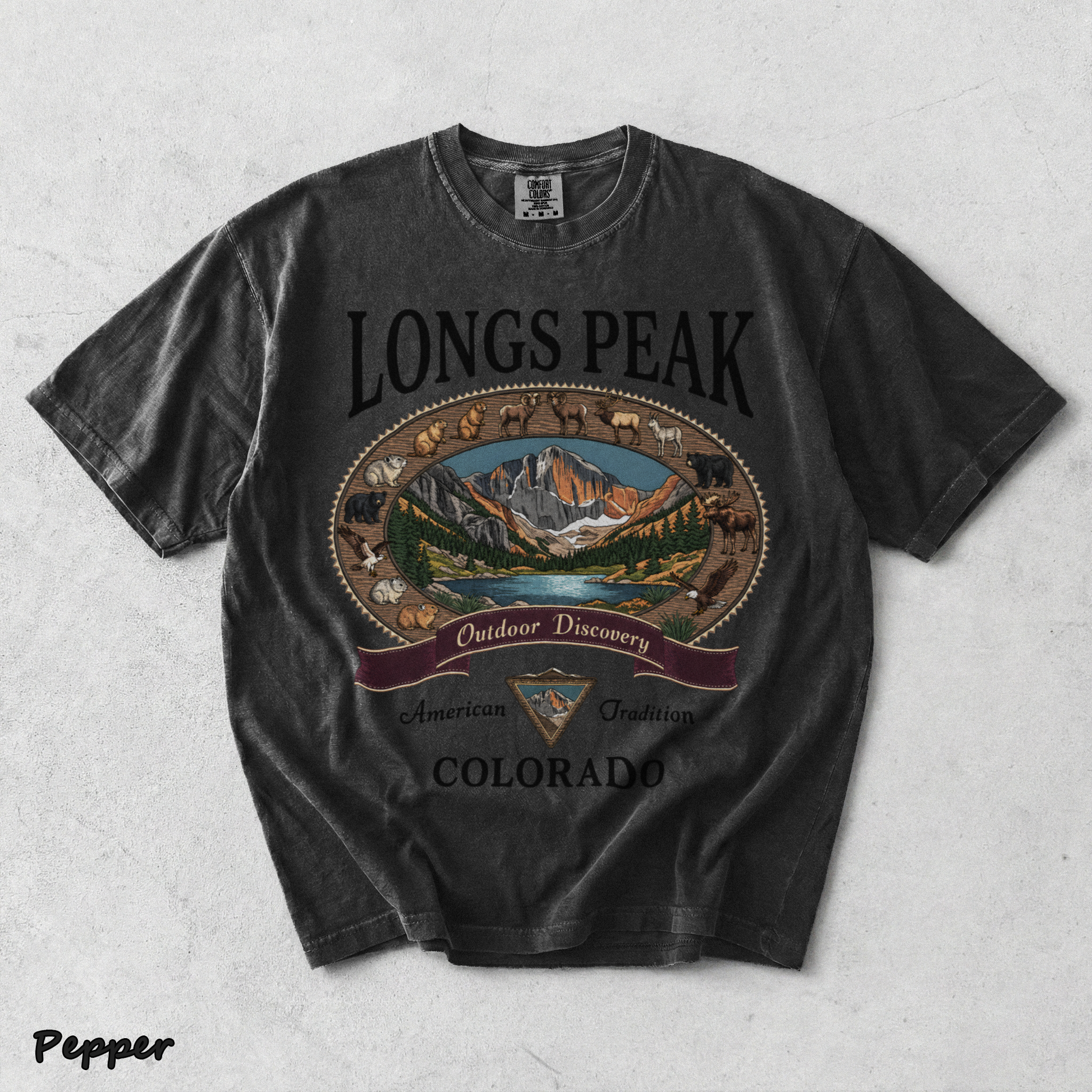Comfort Colors Longs Peak Colorado - Pepper mockup