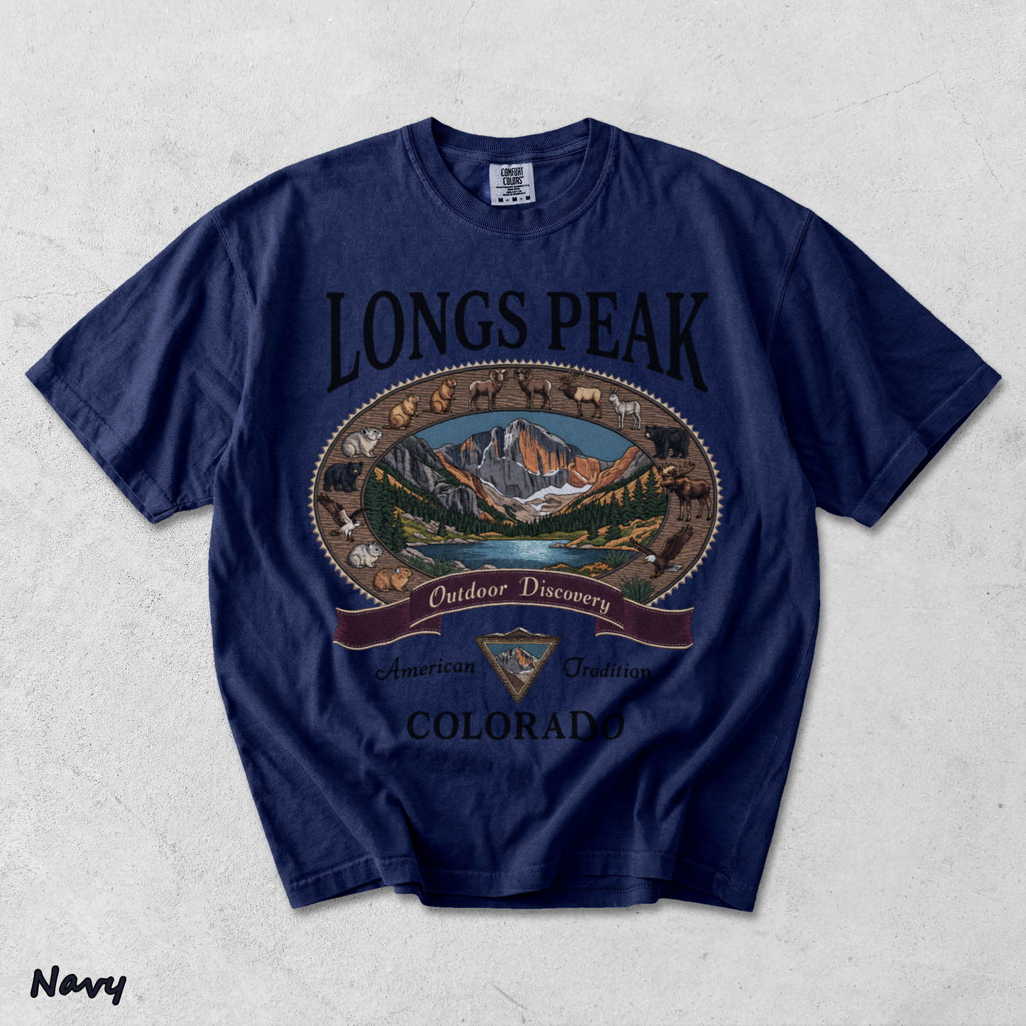 Comfort Colors Longs Peak Colorado - True Navy mockup