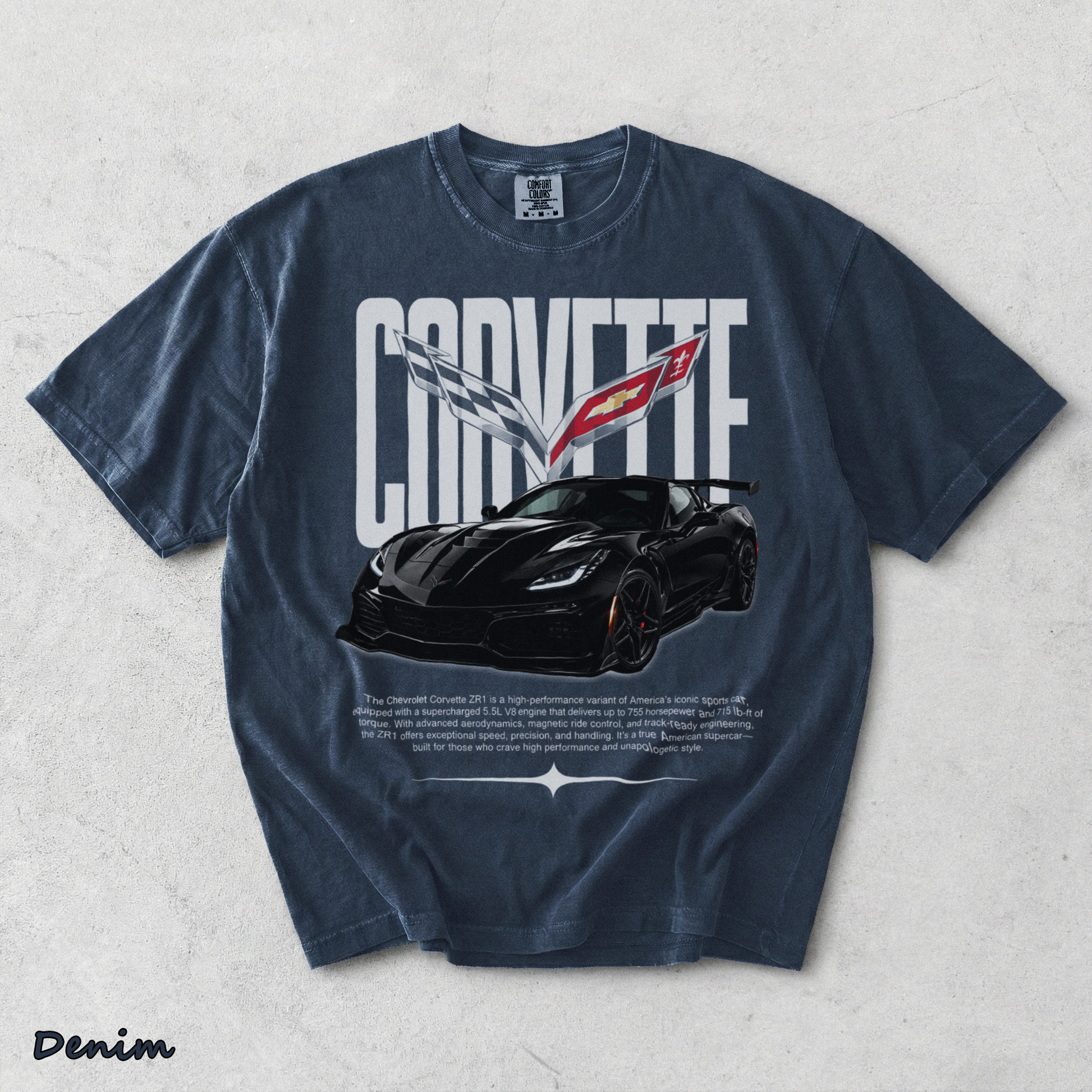 Corvette C8 - Denim mockup