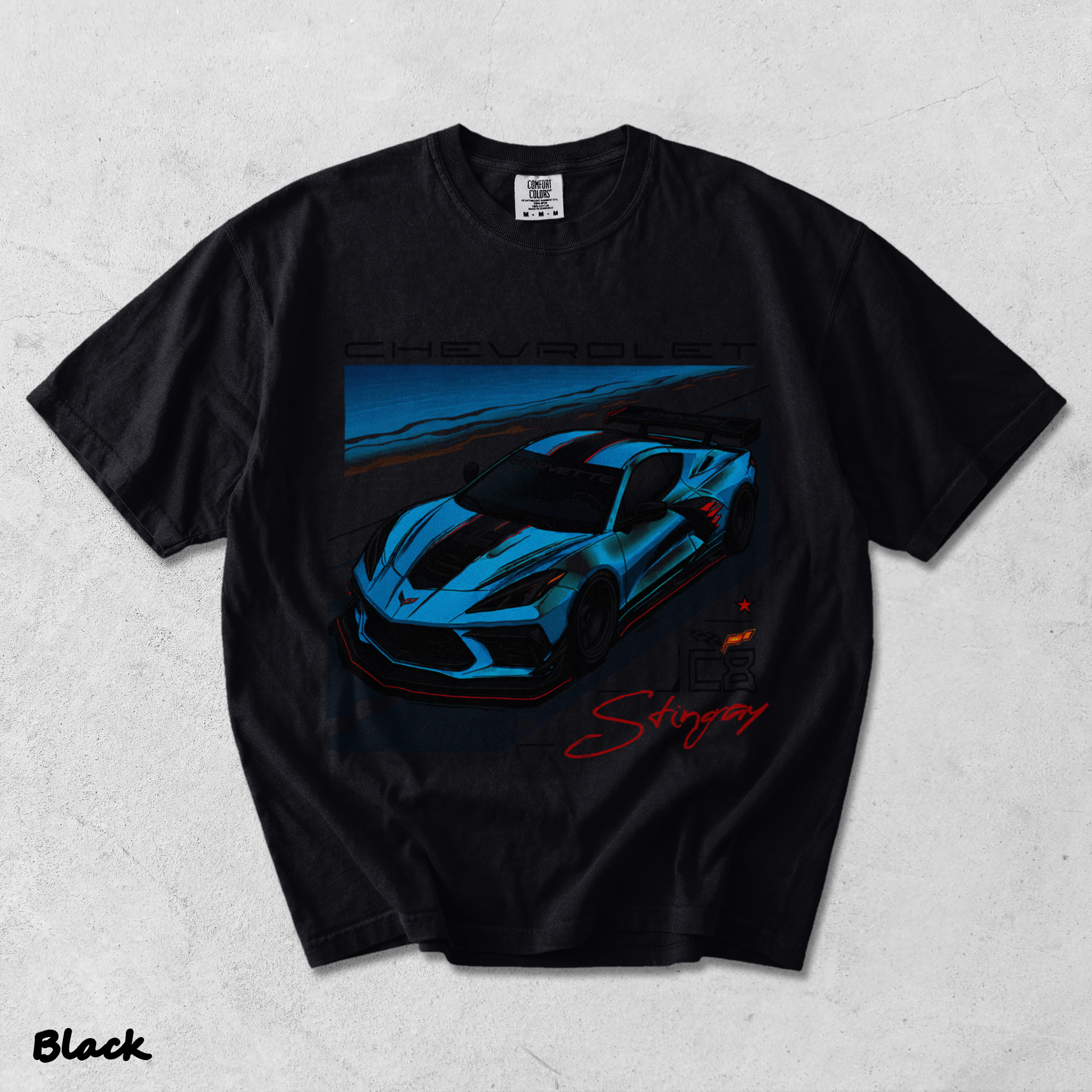 Corvette C8 Stingray Back - Black mockup