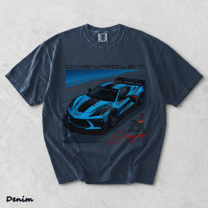 Corvette C8 Stingray Back - Denim mockup