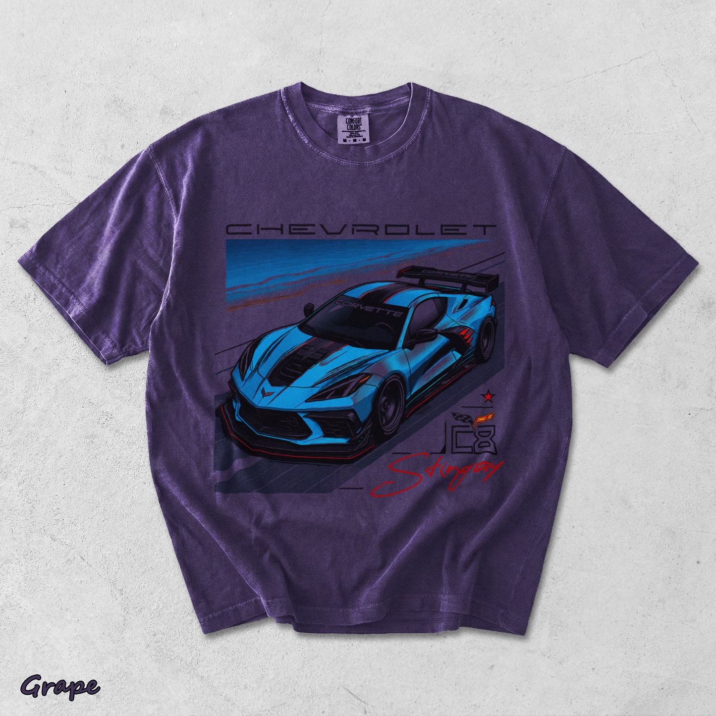 Corvette C8 Stingray Back - Grape mockup