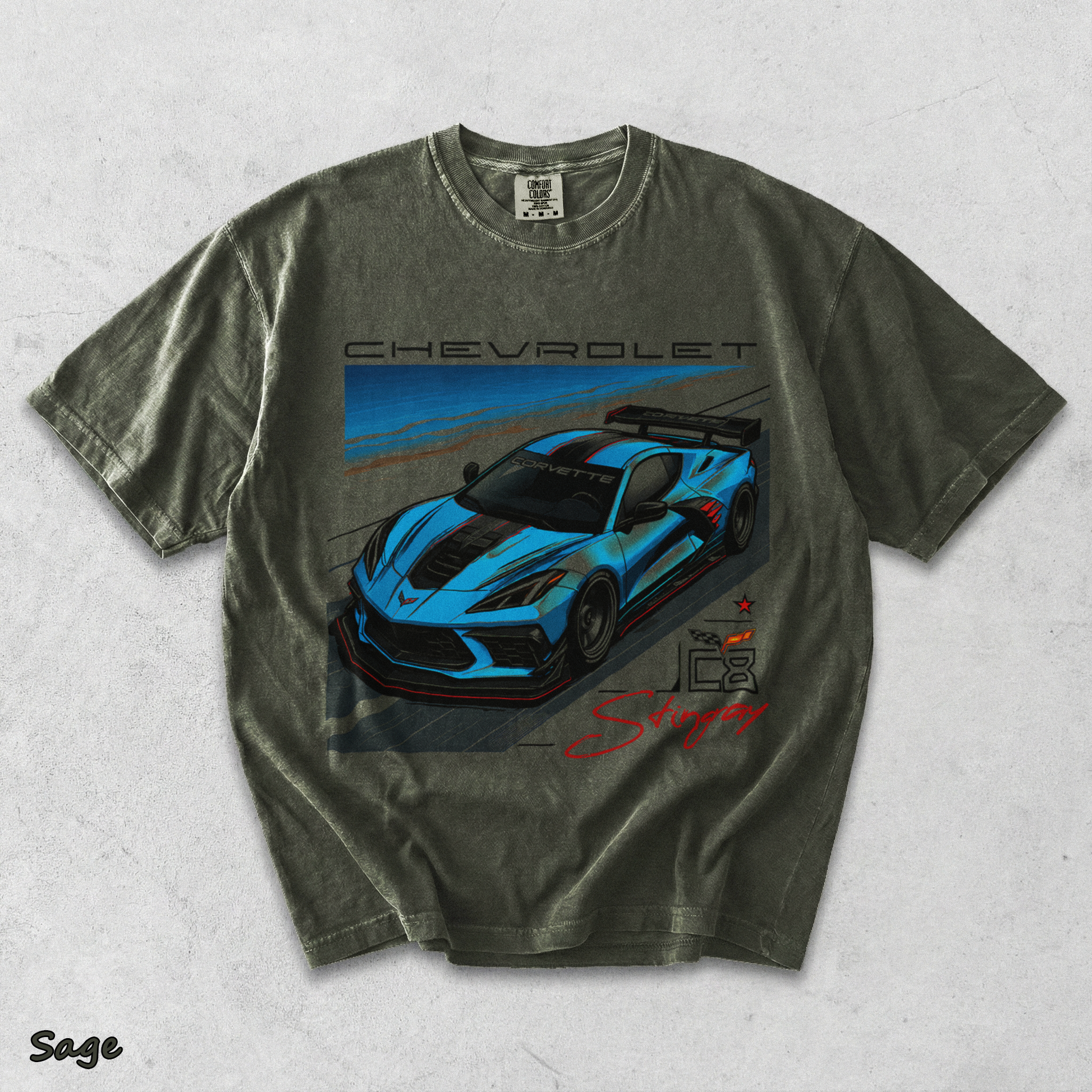 Corvette C8 Stingray Back - Sage mockup