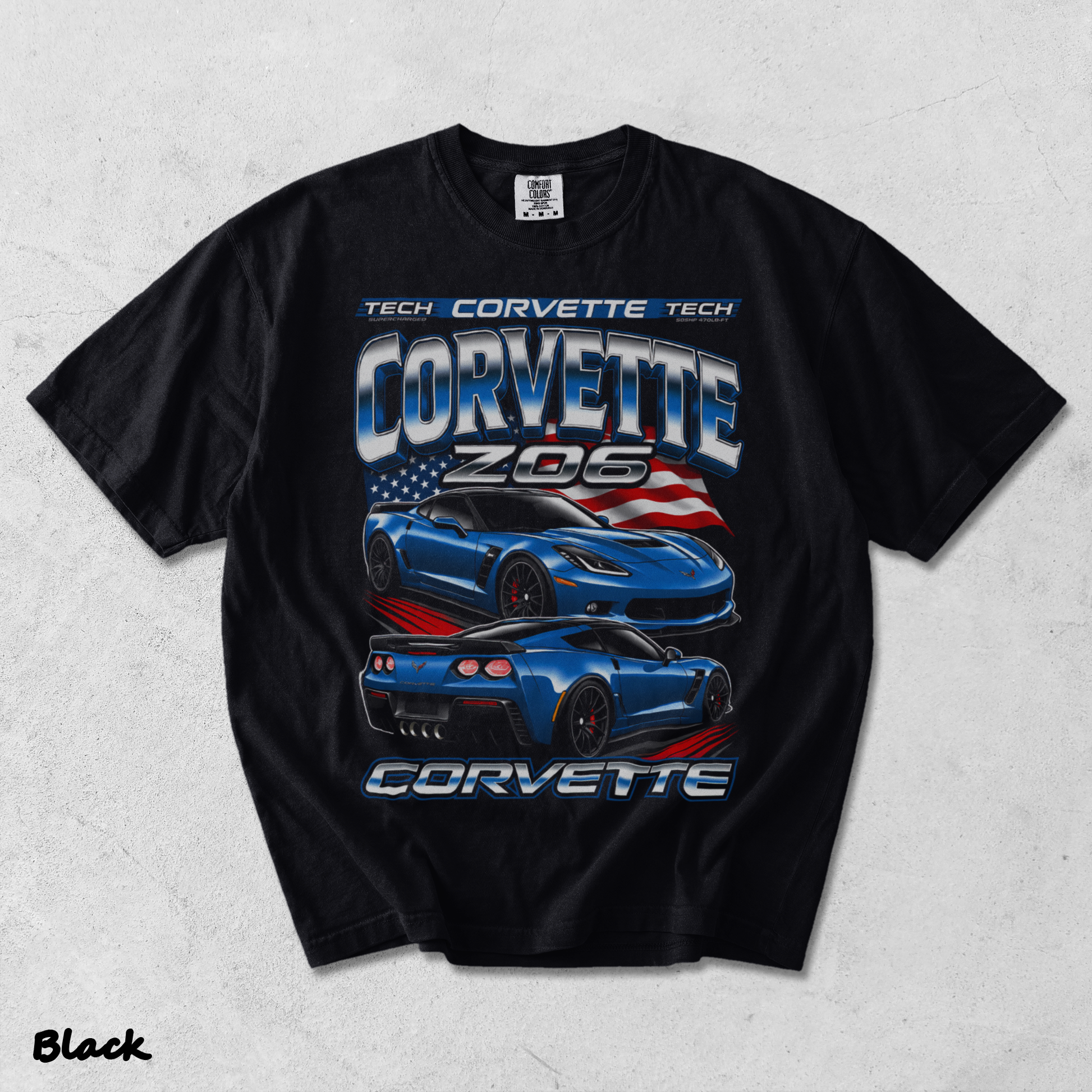 Corvette Z06 C7 Blue American Flag Racing - Black mockup