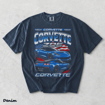 Corvette Z06 C7 Blue American Flag Racing - Denim mockup