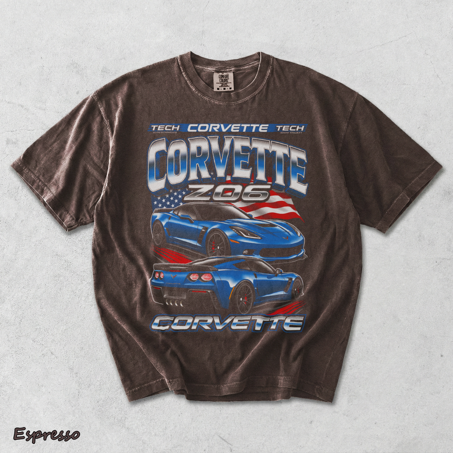 Corvette Z06 C7 Blue American Flag Racing - Espresso mockup