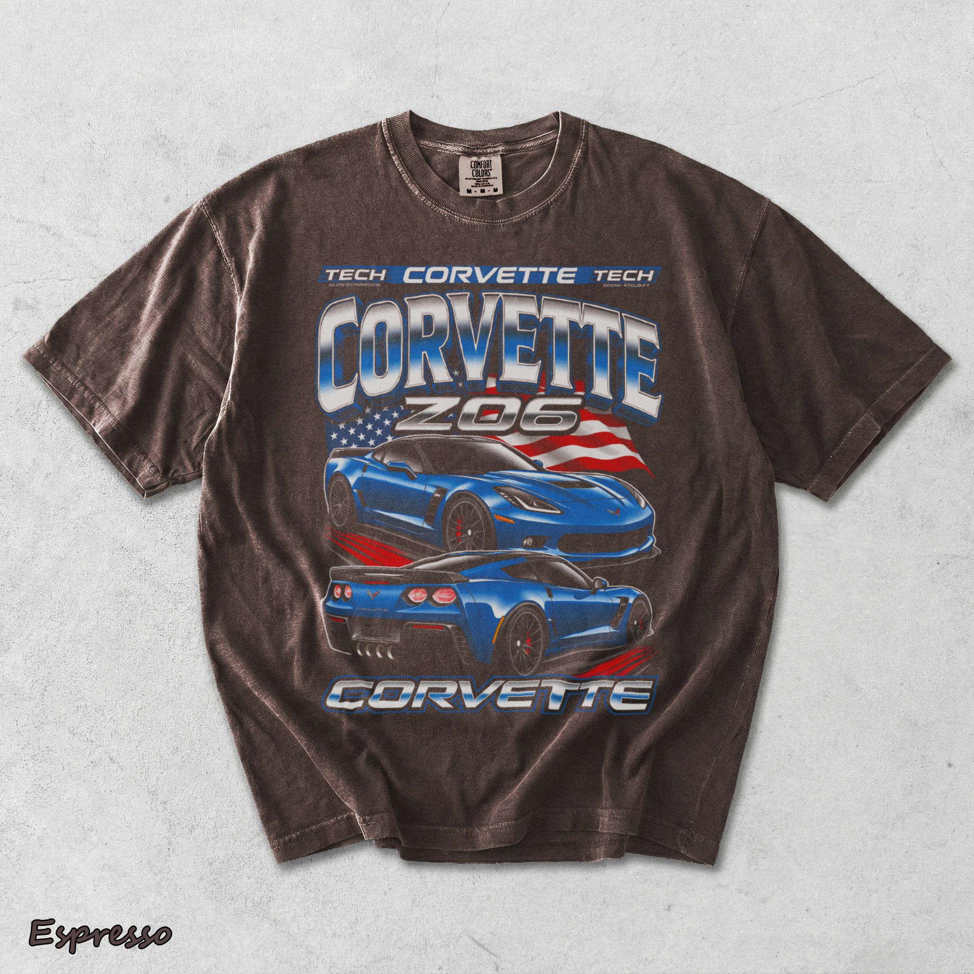 Corvette Z06 C7 Blue American Flag Racing - Espresso mockup
