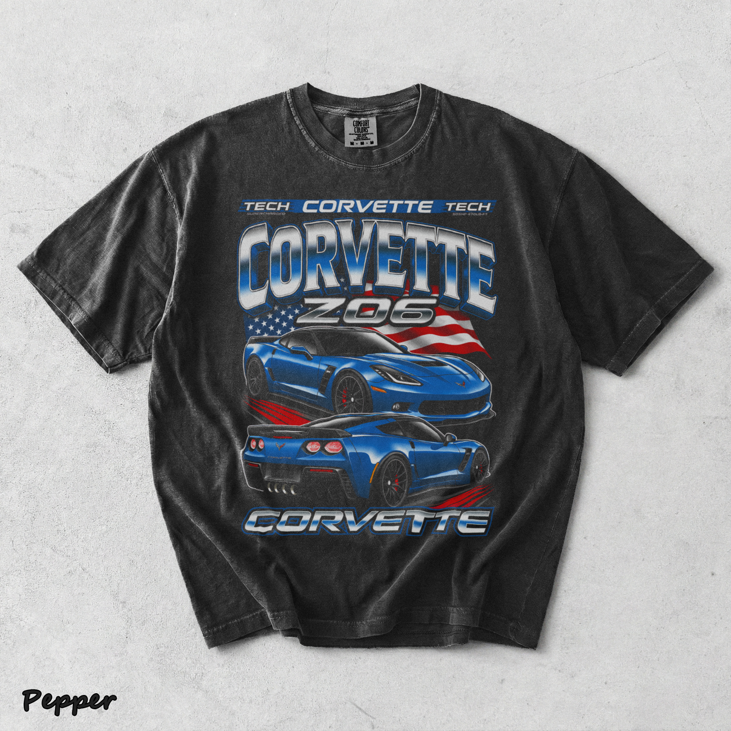 Corvette Z06 C7 Blue American Flag Racing - Pepper mockup