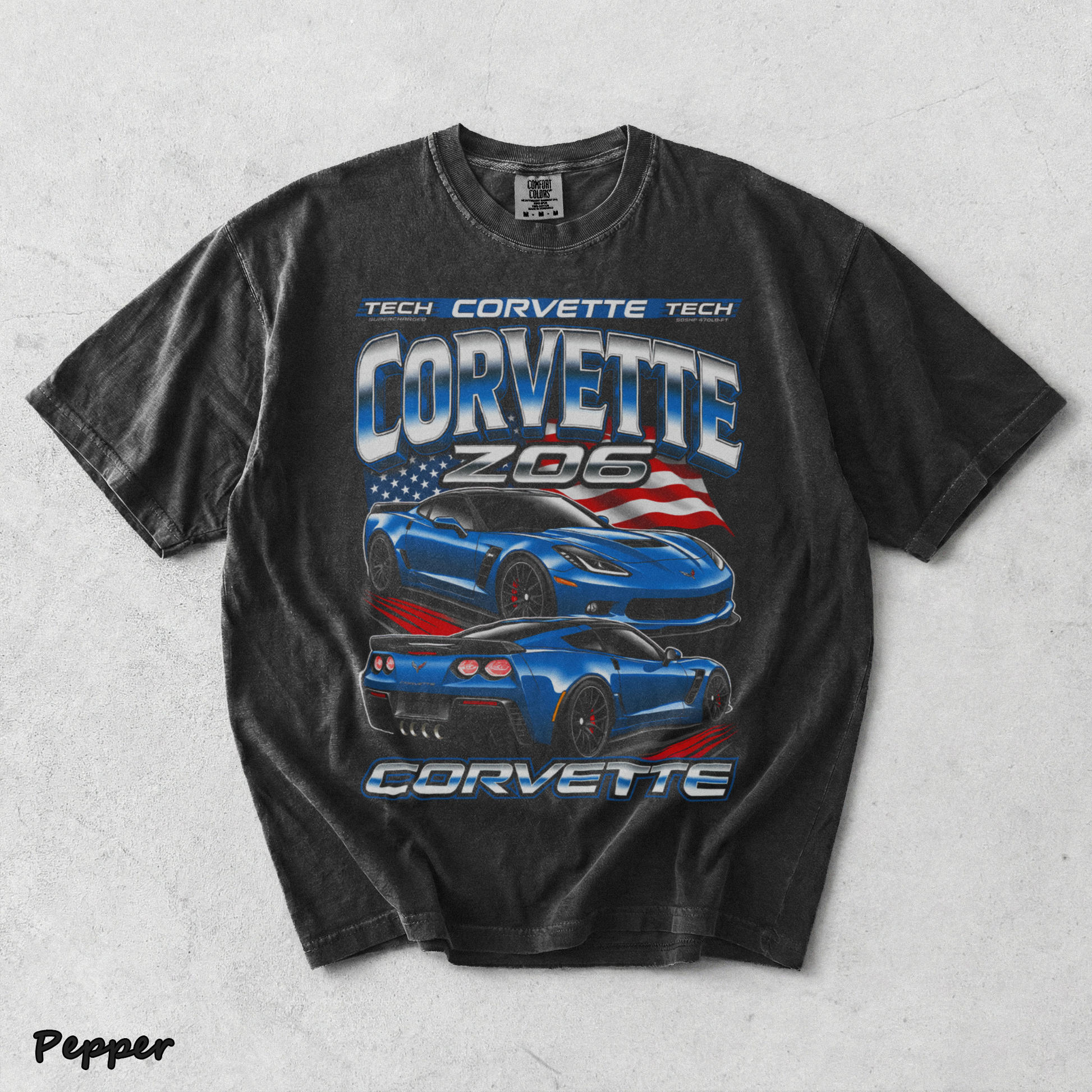 Corvette Z06 C7 Blue American Flag Racing - Pepper mockup