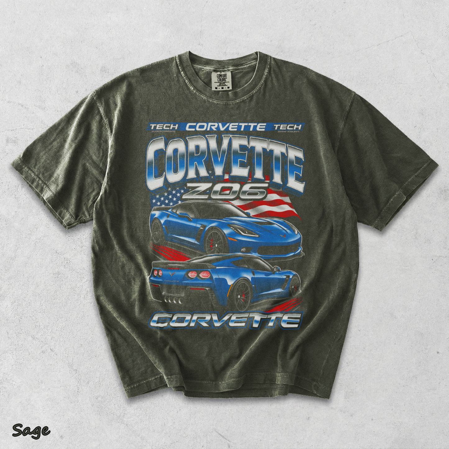 Corvette Z06 C7 Blue American Flag Racing - Sage mockup