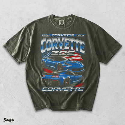 Corvette Z06 C7 Blue American Flag Racing - Sage mockup