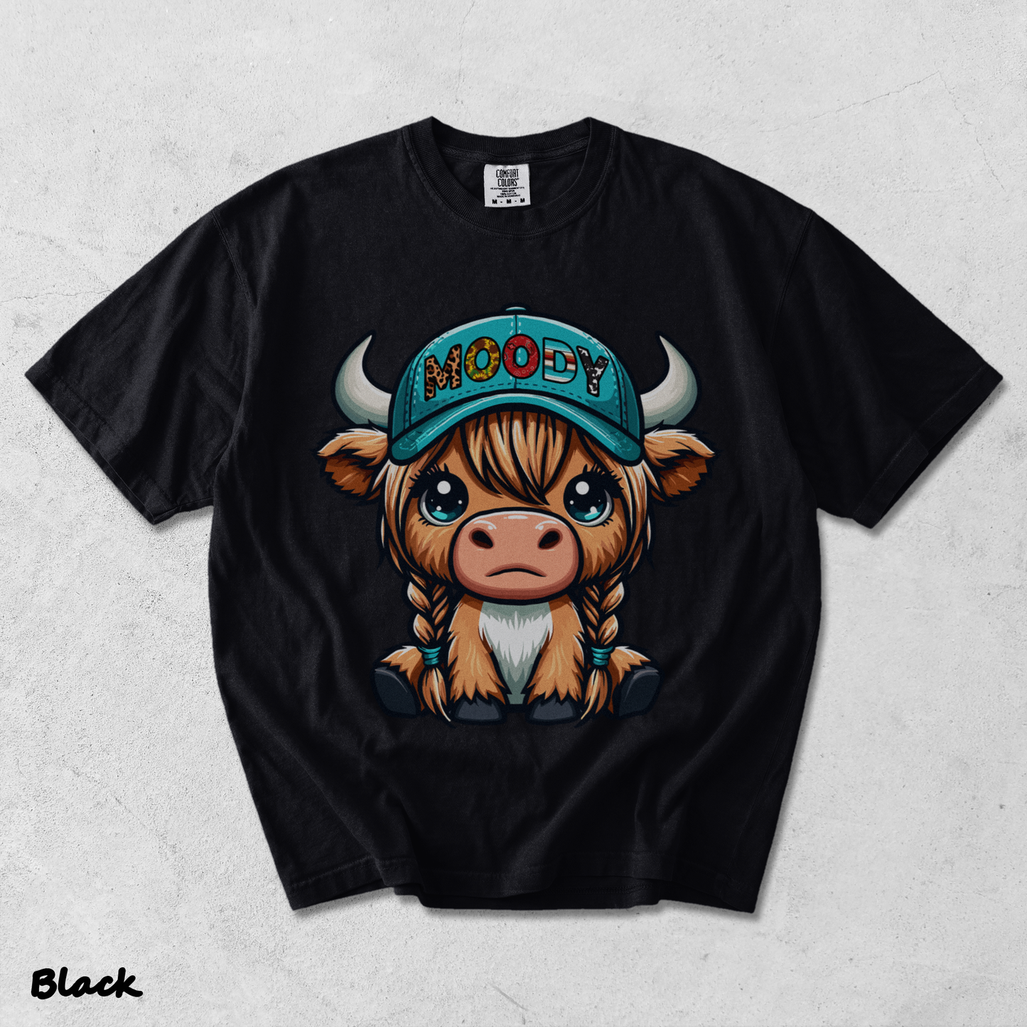 Cow Moody - Black mockup