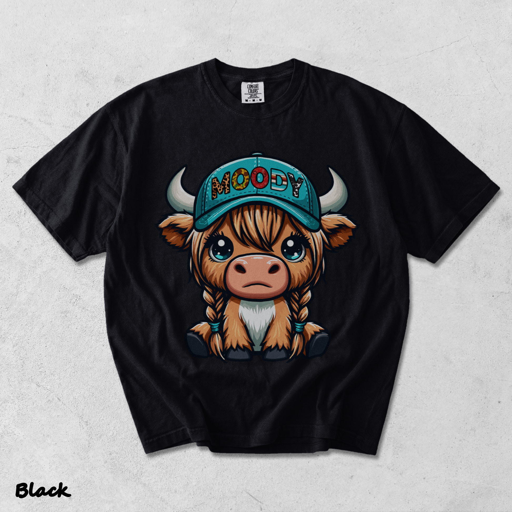 Cow Moody - Black mockup