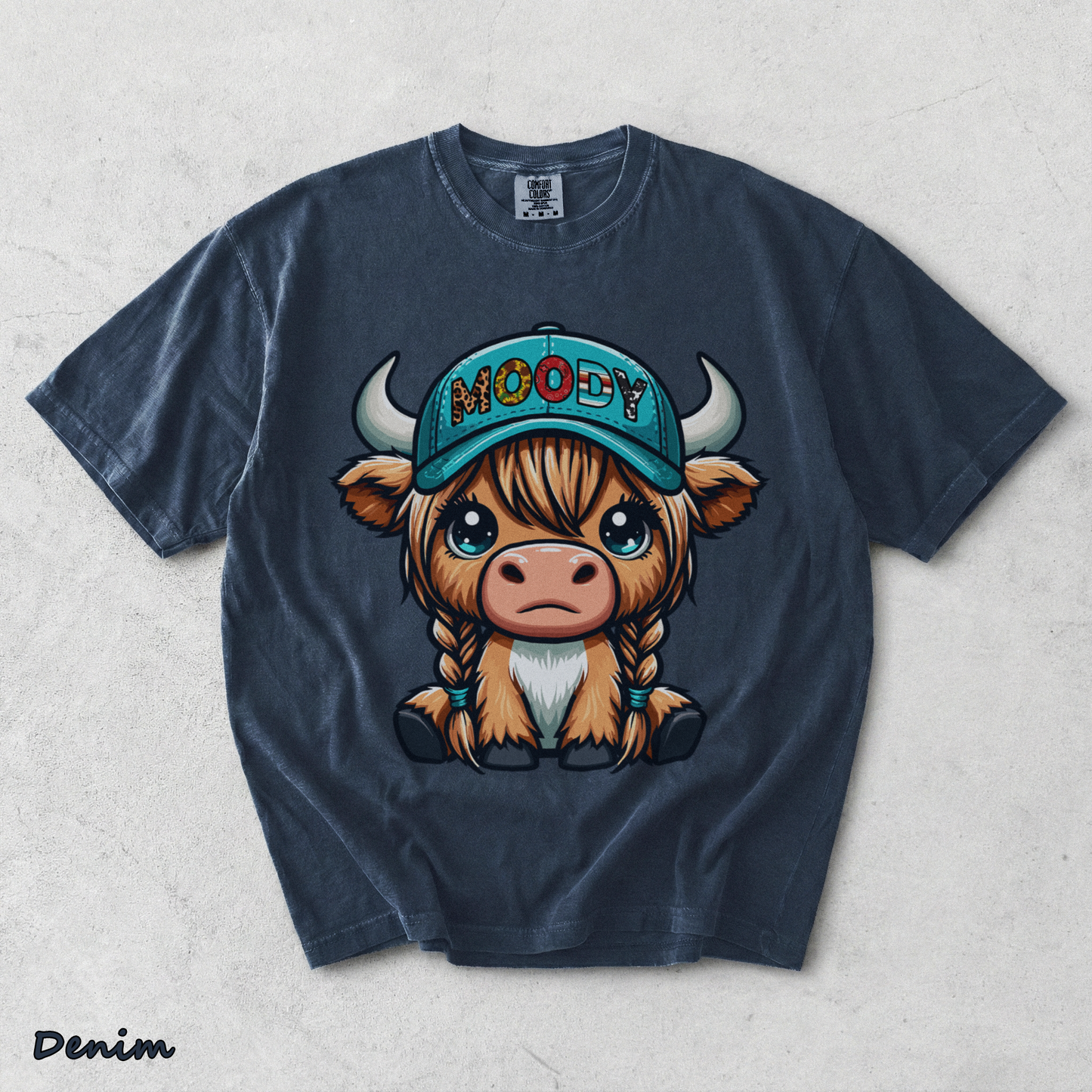 Cow Moody - Denim mockup